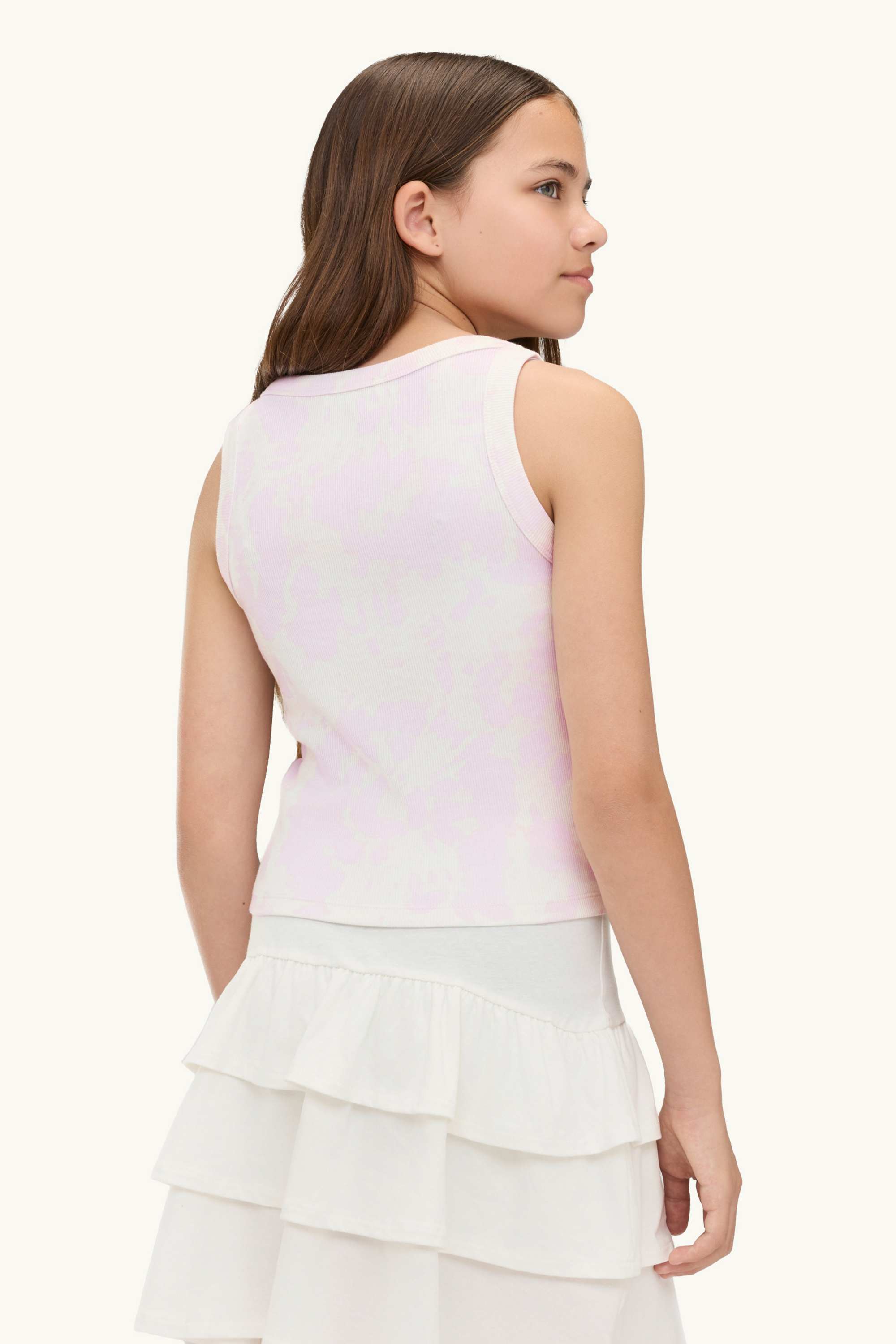 Bow - top - patterned purple / white