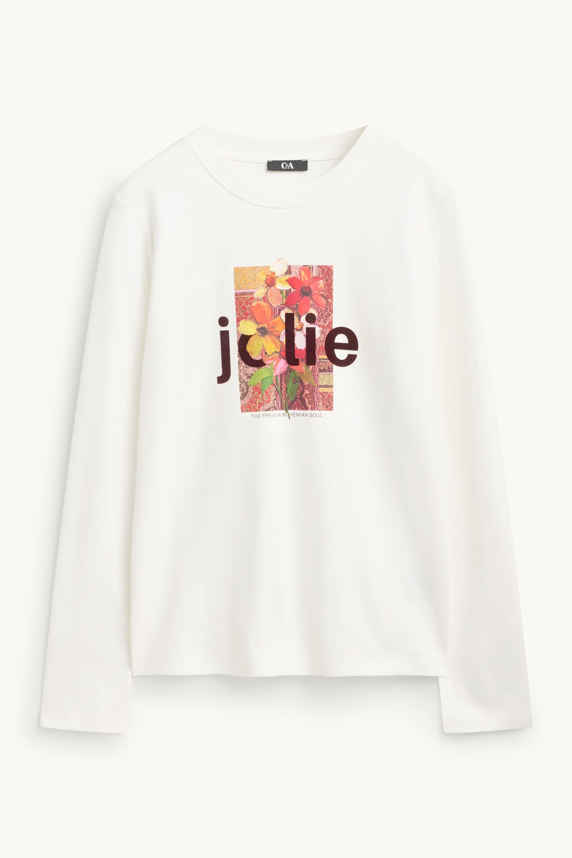 Long sleeve top - regular fit cremewhite