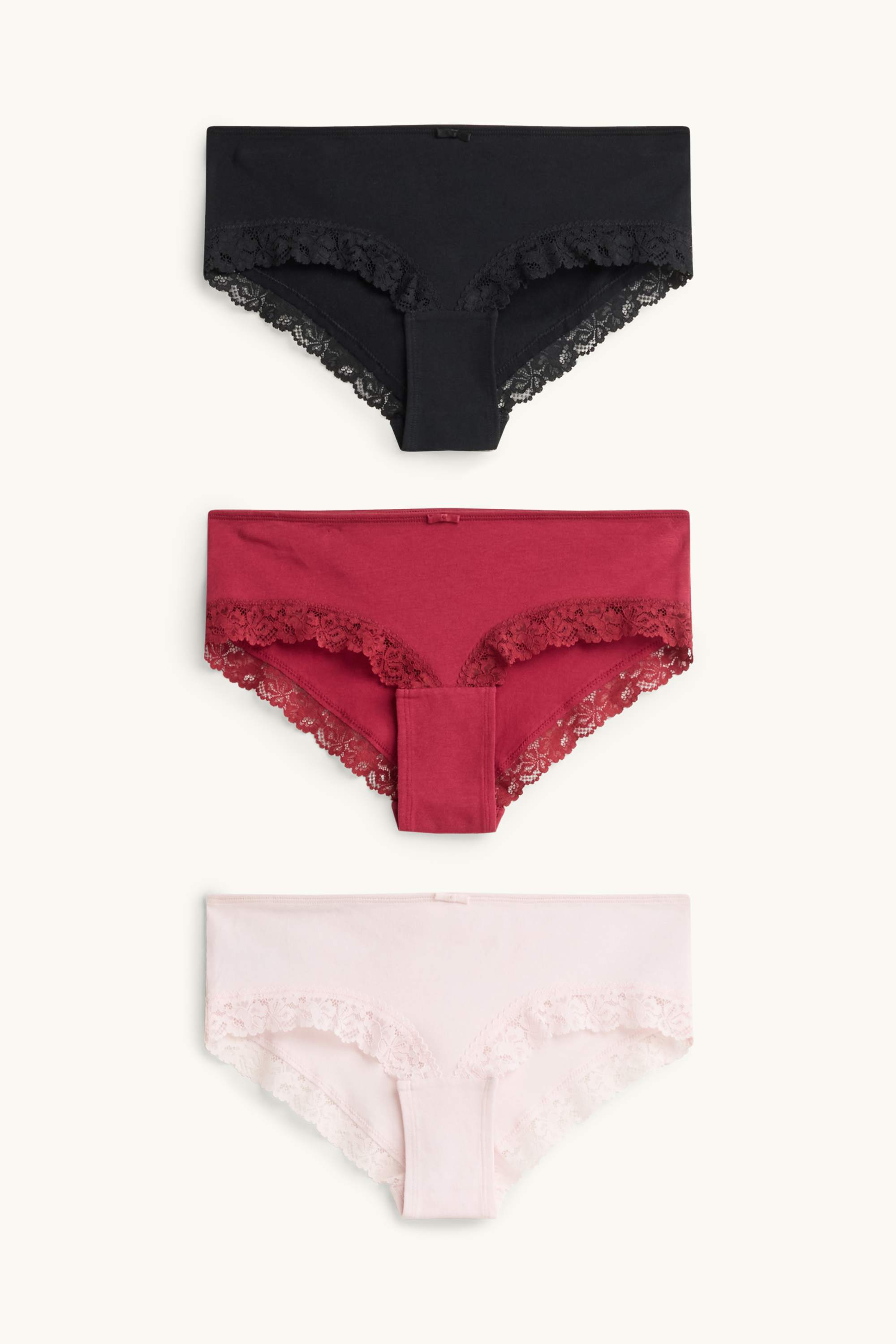 Multipack of 3 - hipsters rose / red