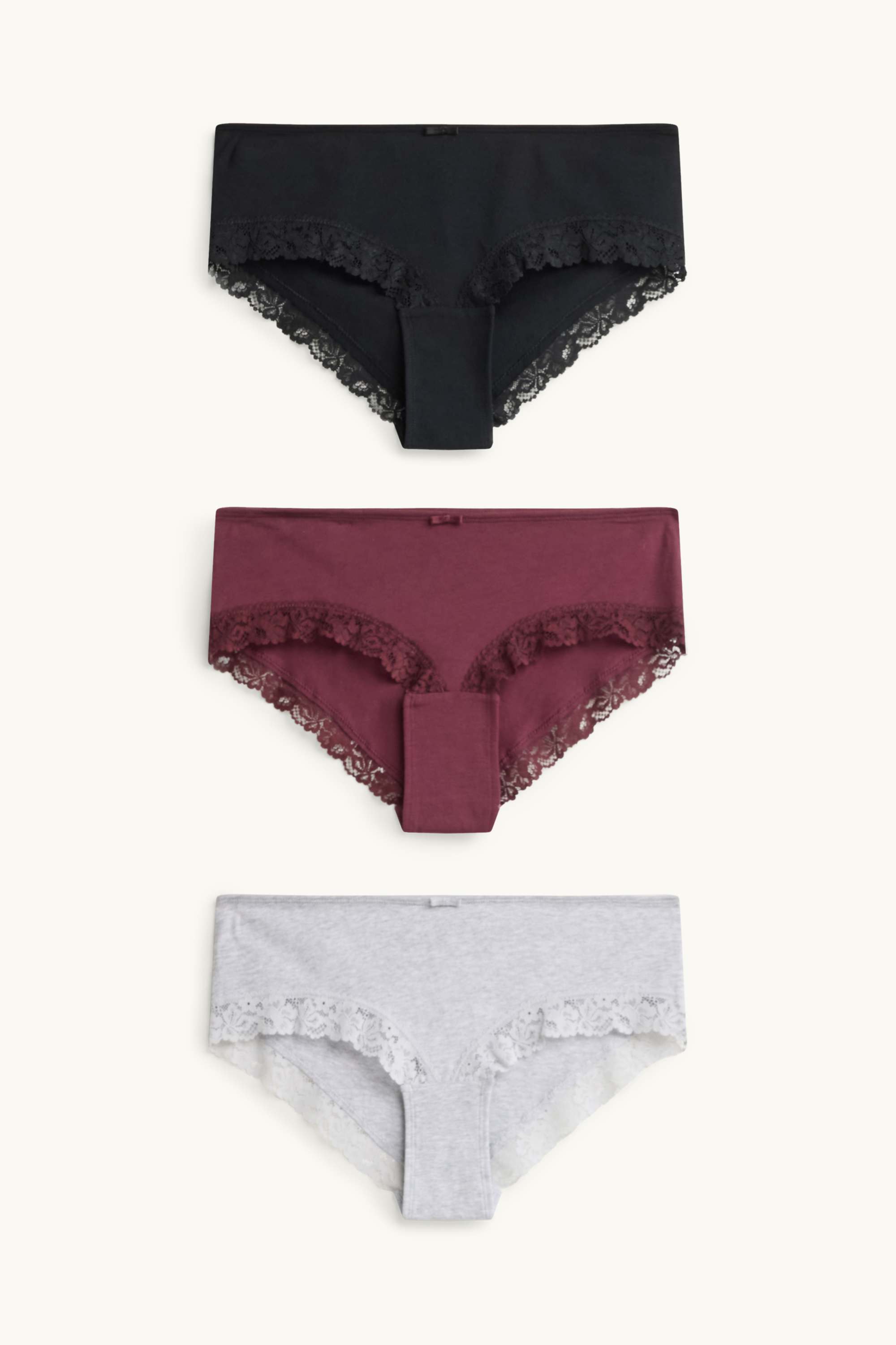 Multipack of 3 - hipsters dark red / black