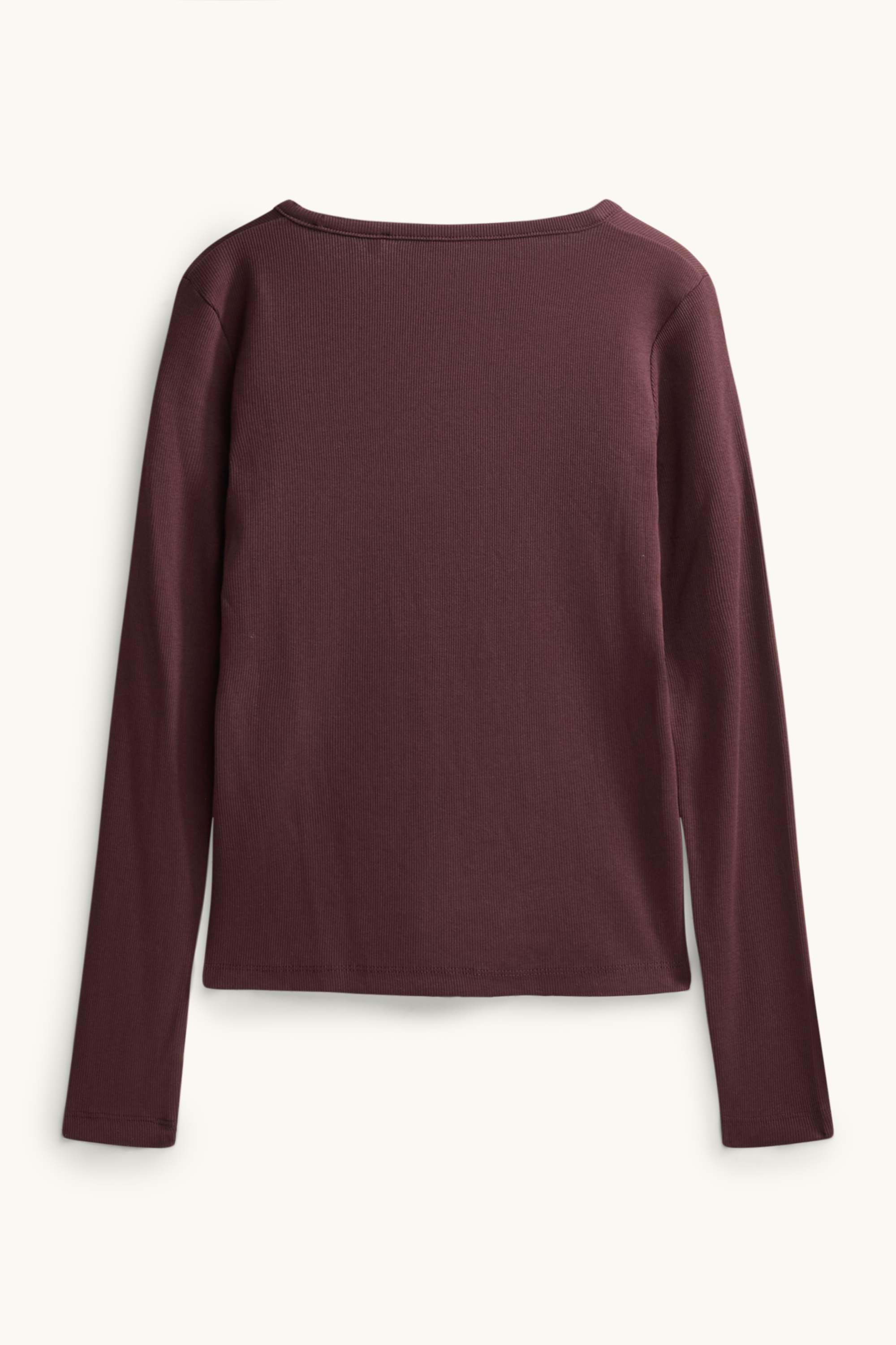 Long sleeve top with V-neck - slim fit bordeaux