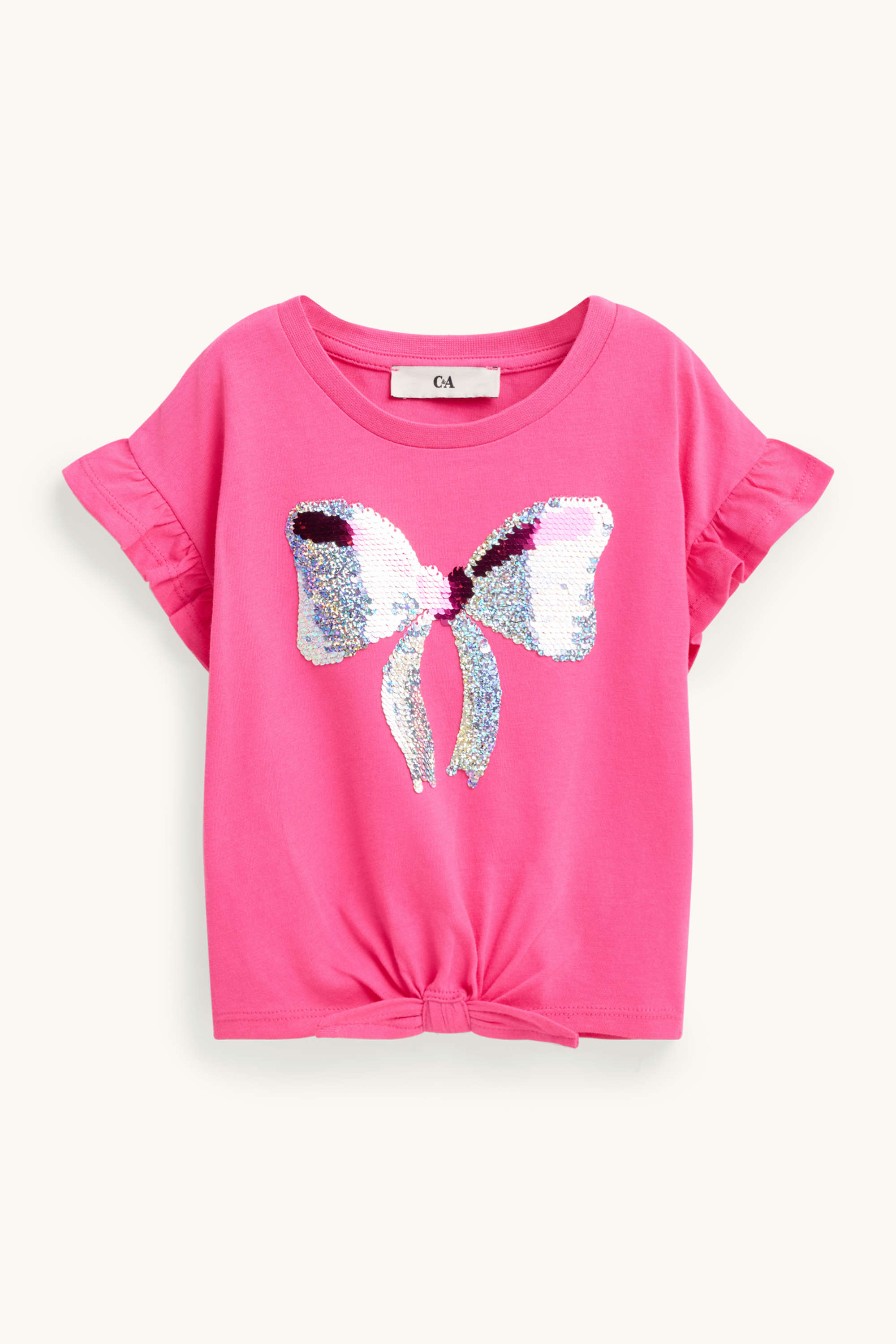 Bow - short sleeve T-shirt - shiny pink
