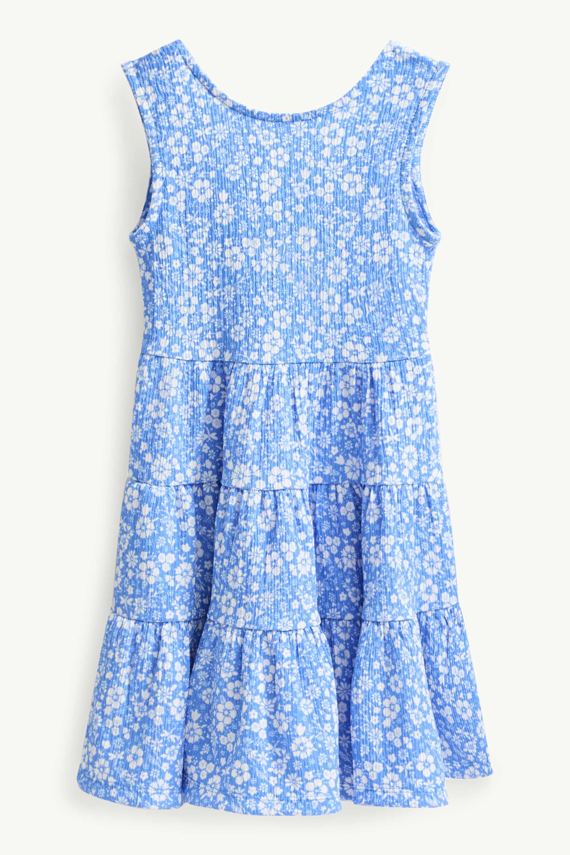 Floral - dress - textured blue