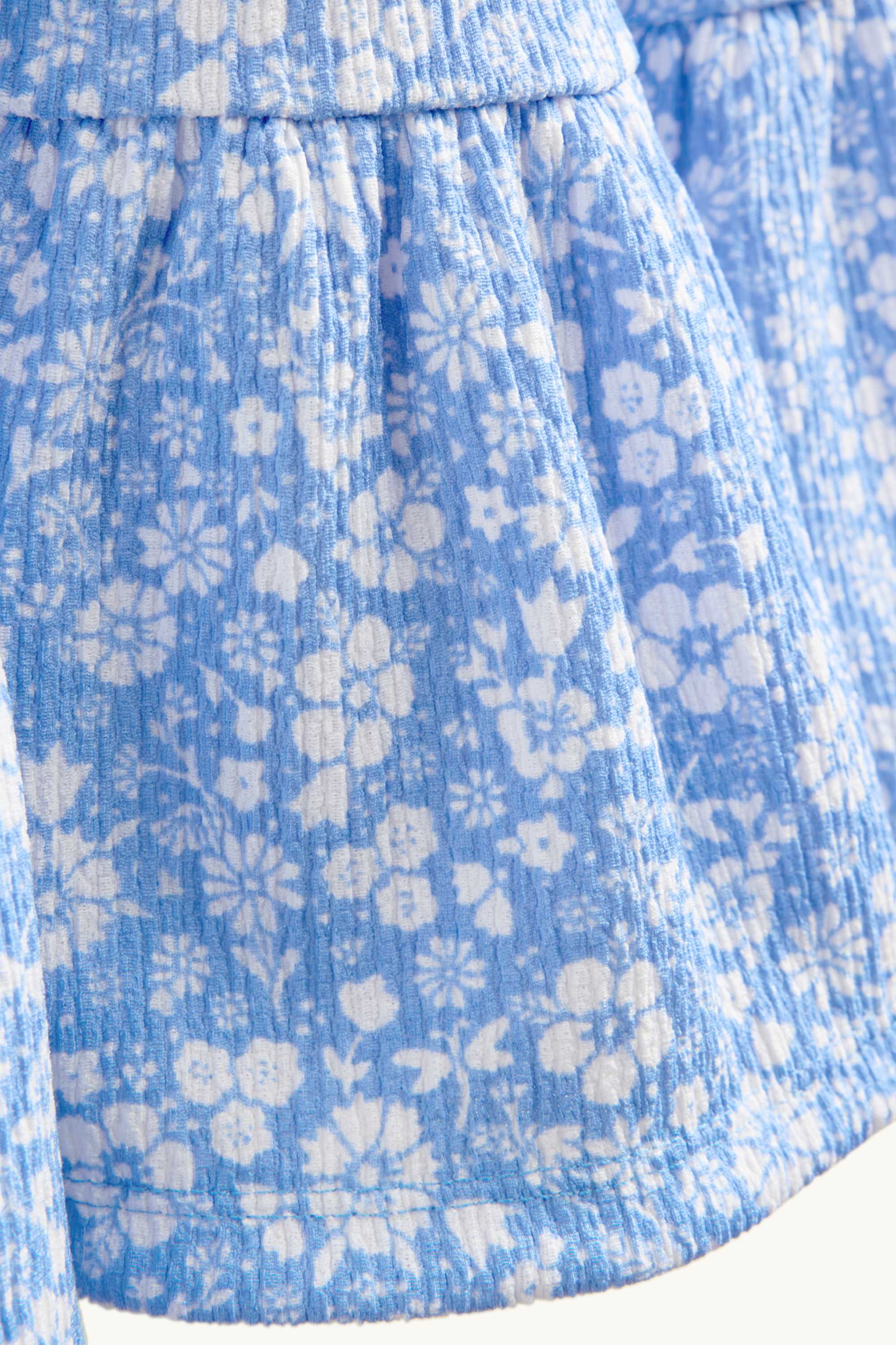 Floral - dress - textured blue