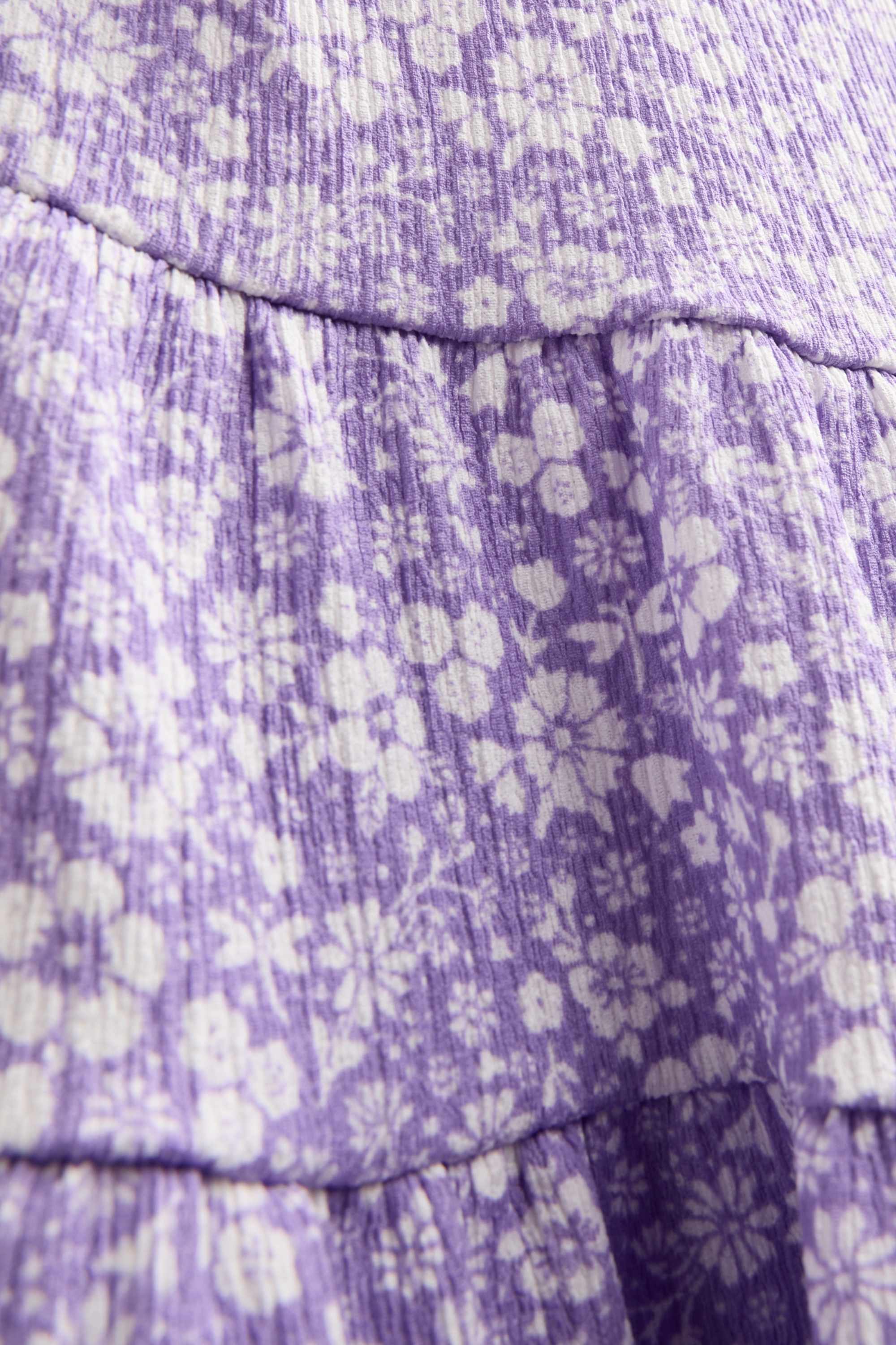 Floral - dress purple / white