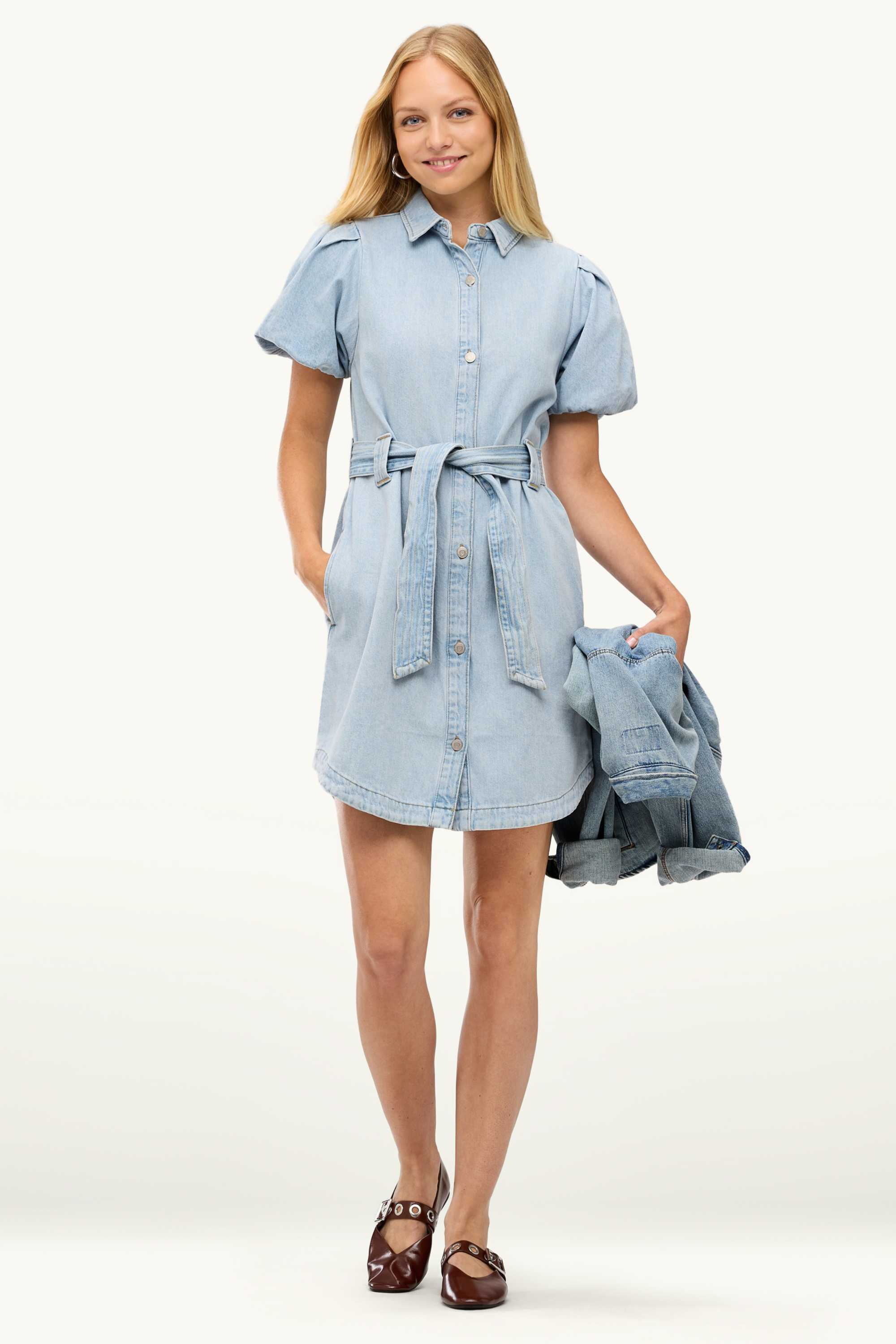 Denim dress denim-light blue