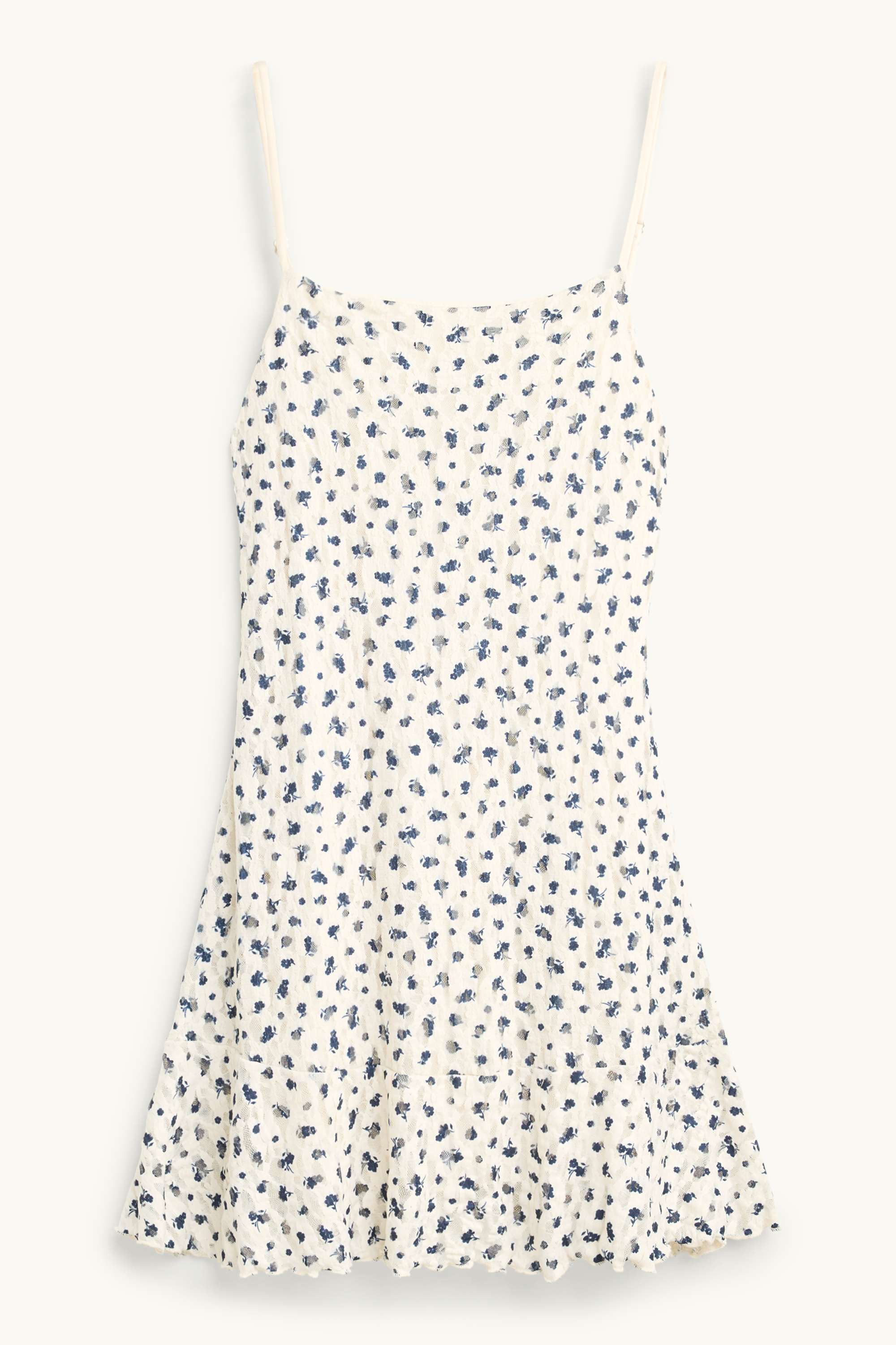 Lace dress - floral white / blue
