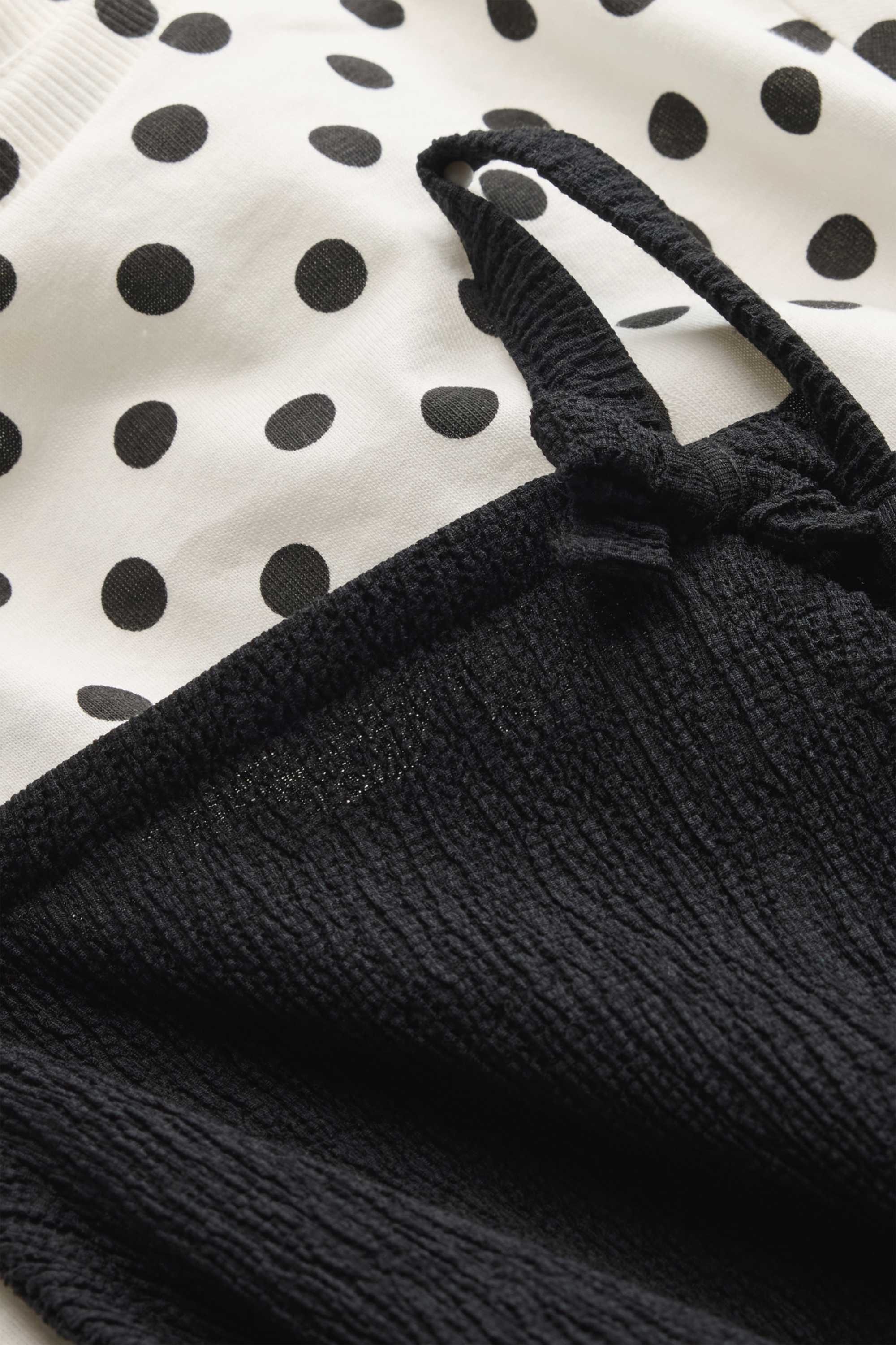 Bow - set - dress and short sleeve T-shirt - 2 piece black / white