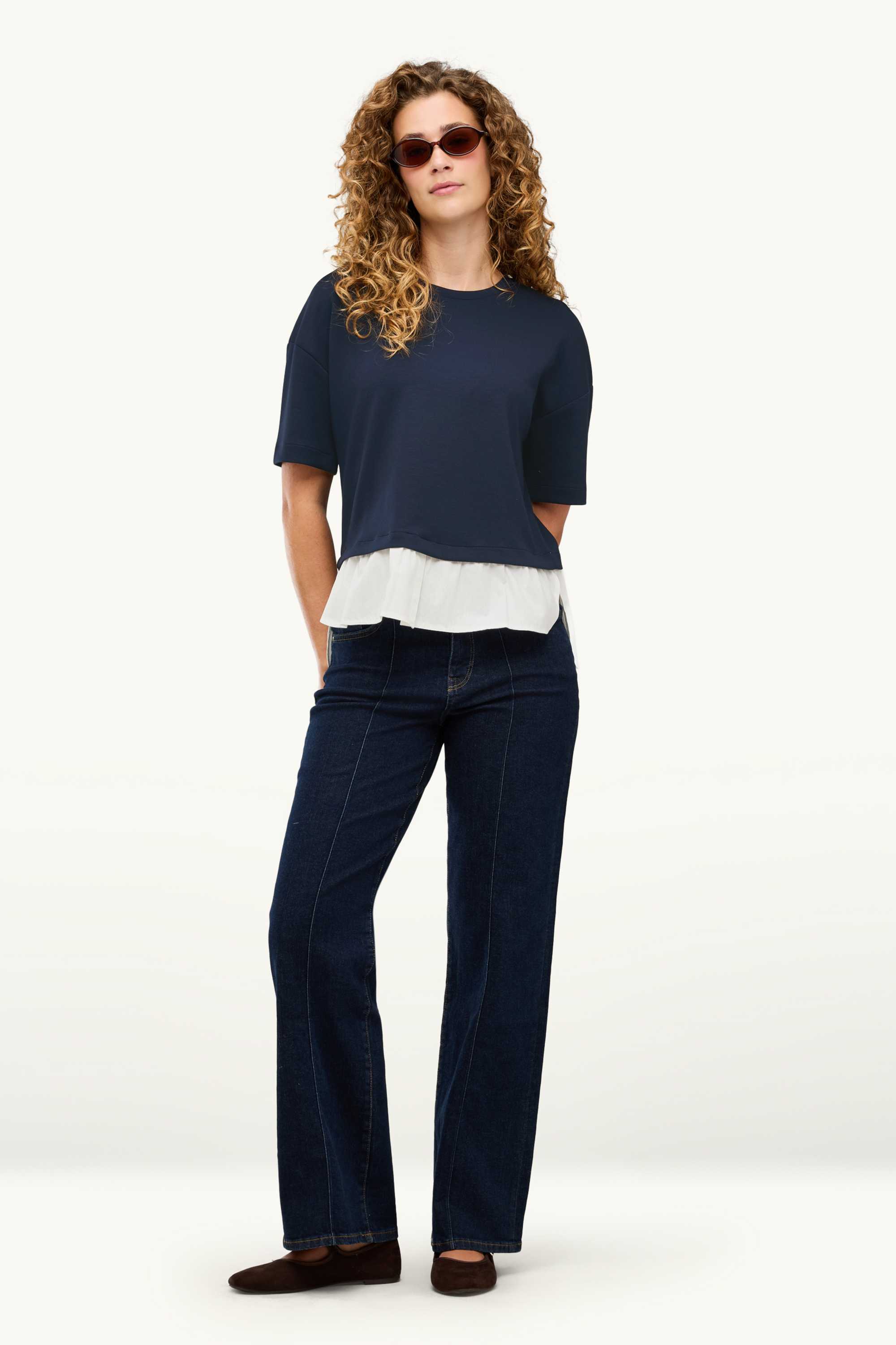 Sweatshirt - 2-in-1 look dark blue