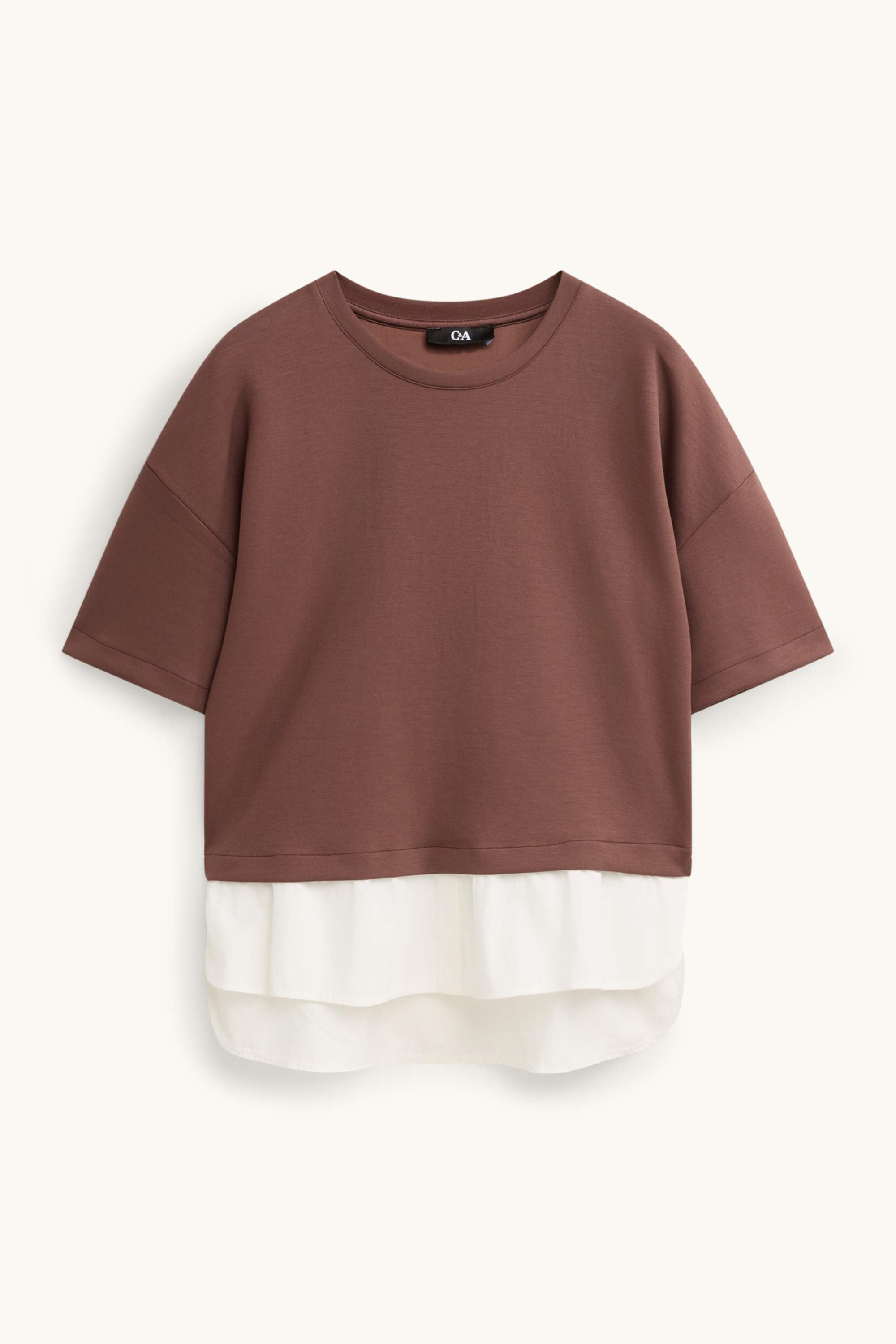 Sweatshirt - 2-in-1 look brown
