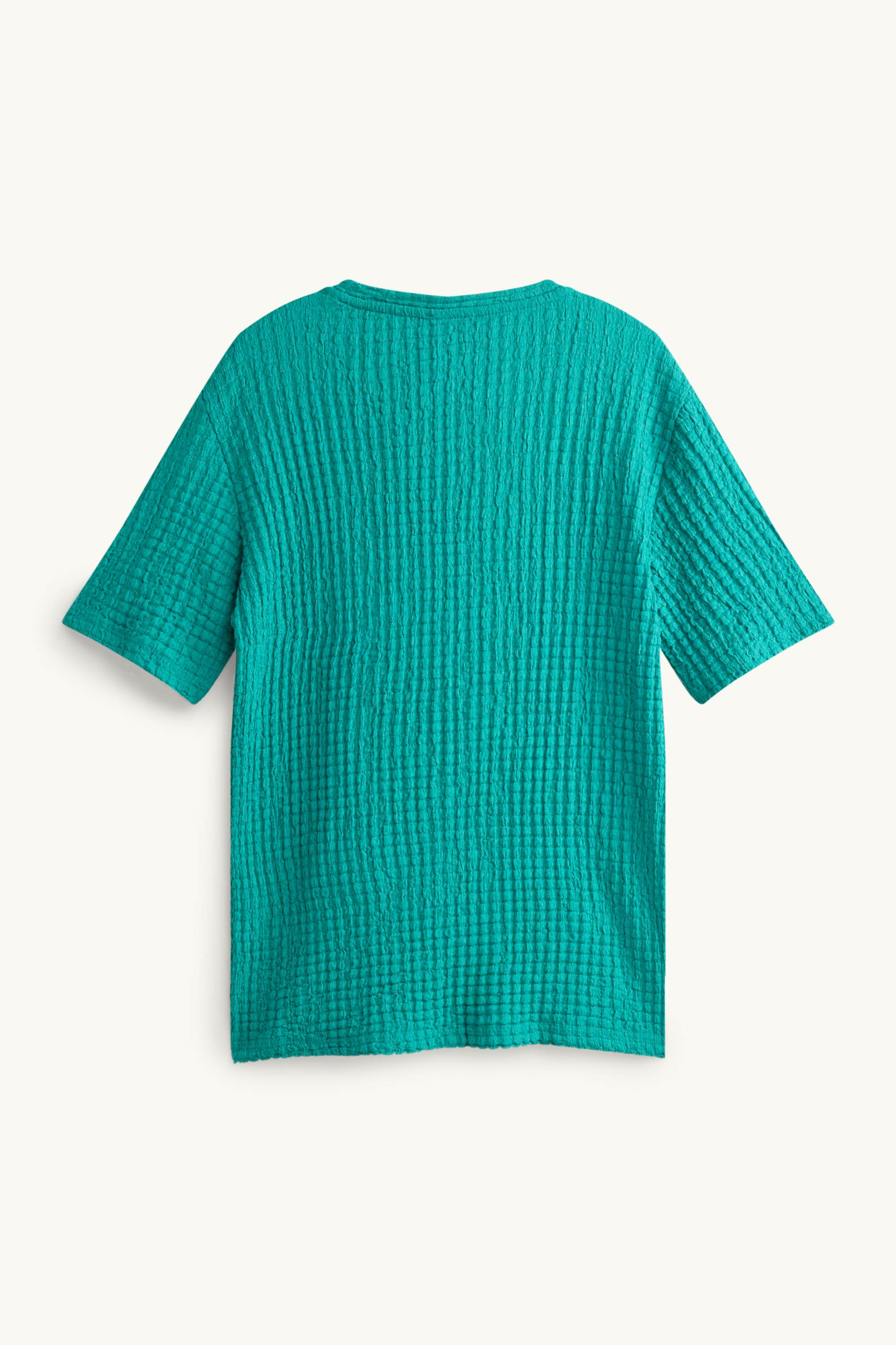 T-shirt - regular fit - textured turquoise