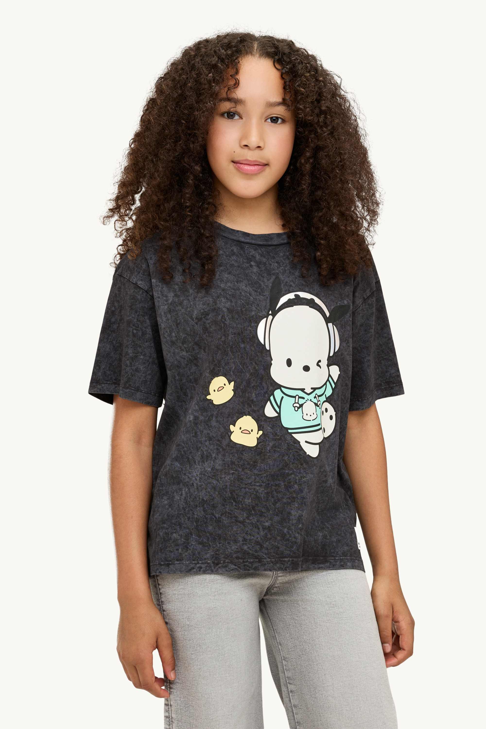 Pochacco - short sleeve T-shirt - shiny dark gray