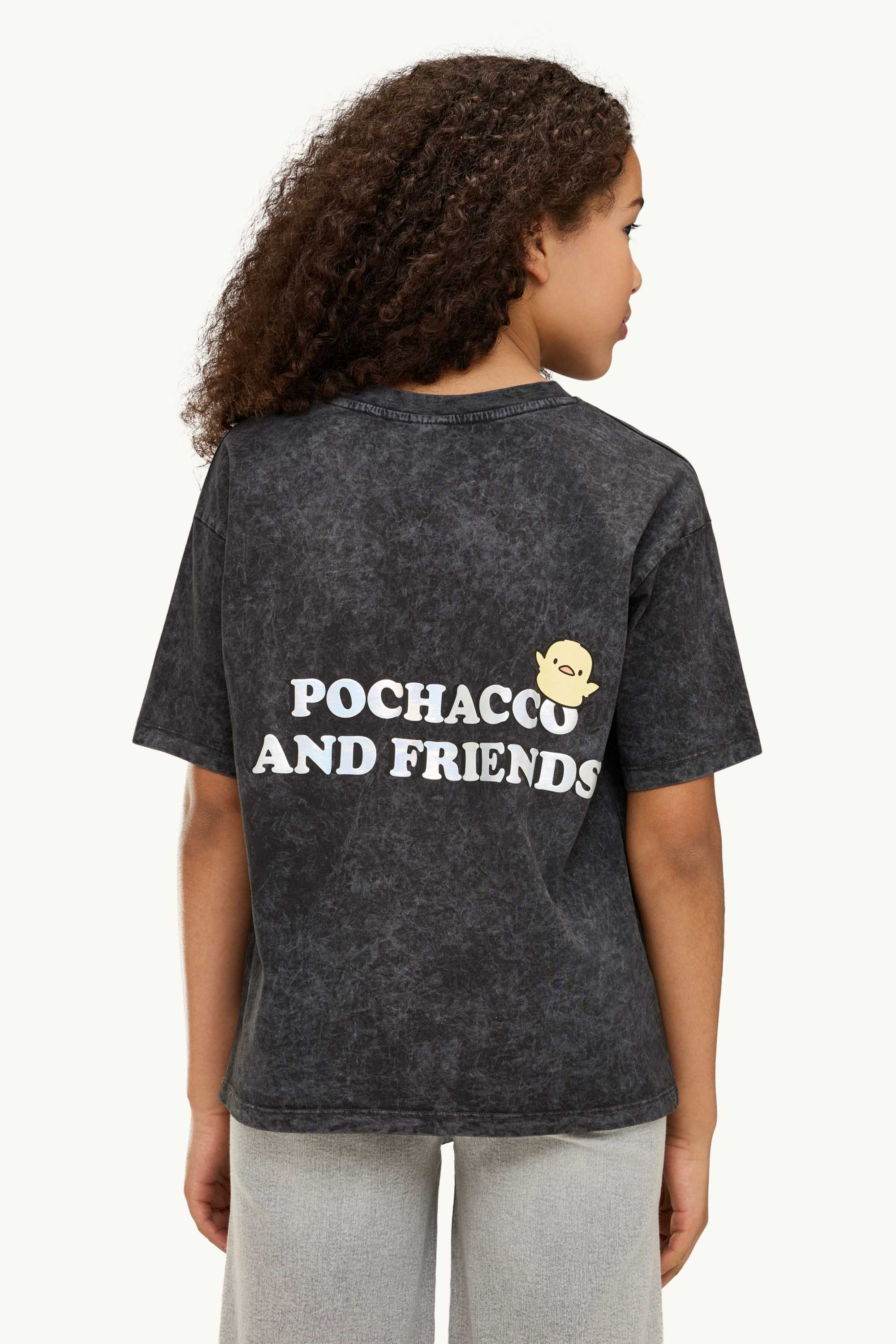 Pochacco - short sleeve T-shirt - shiny dark gray