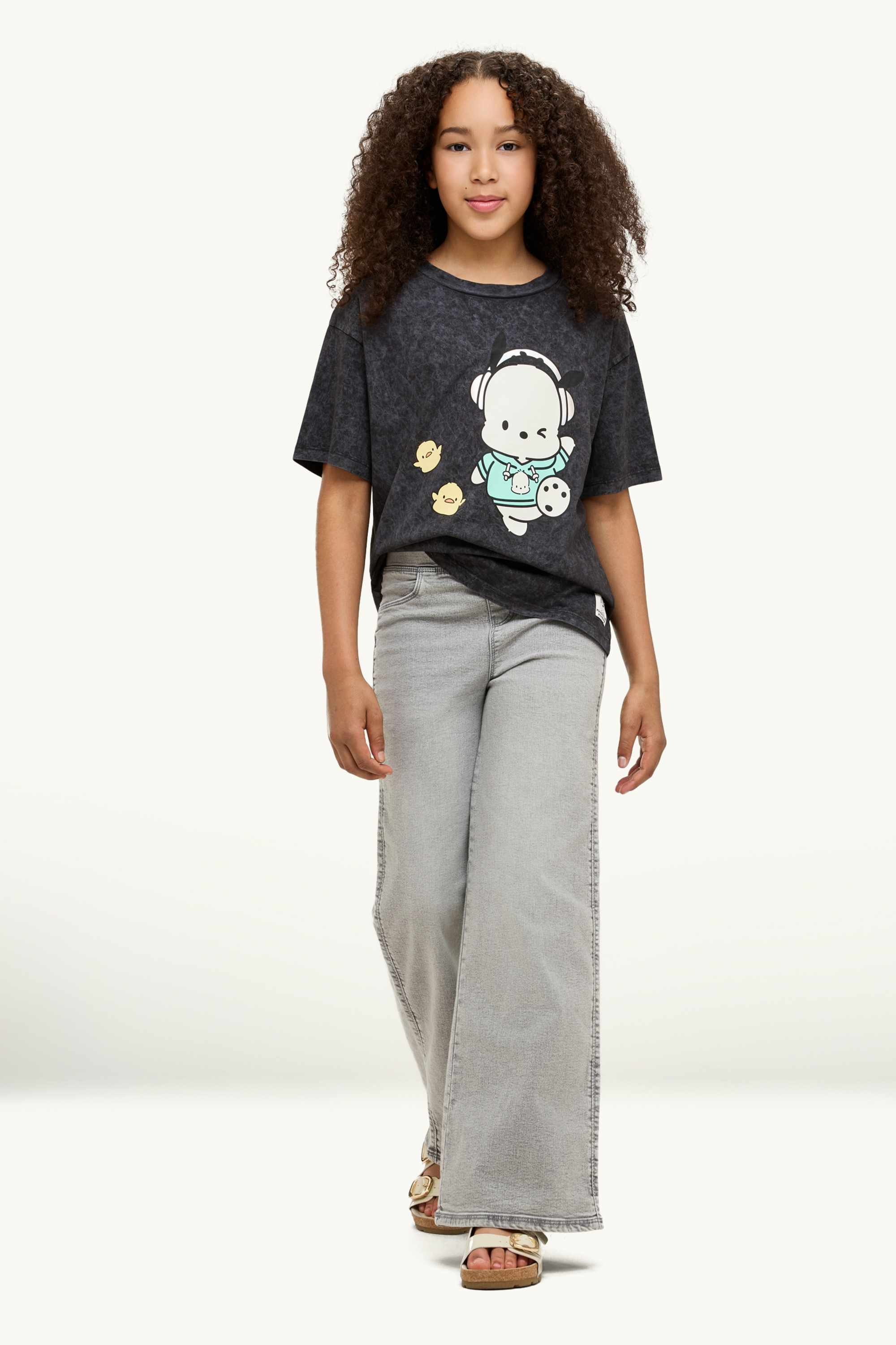 Pochacco - short sleeve T-shirt - shiny dark gray