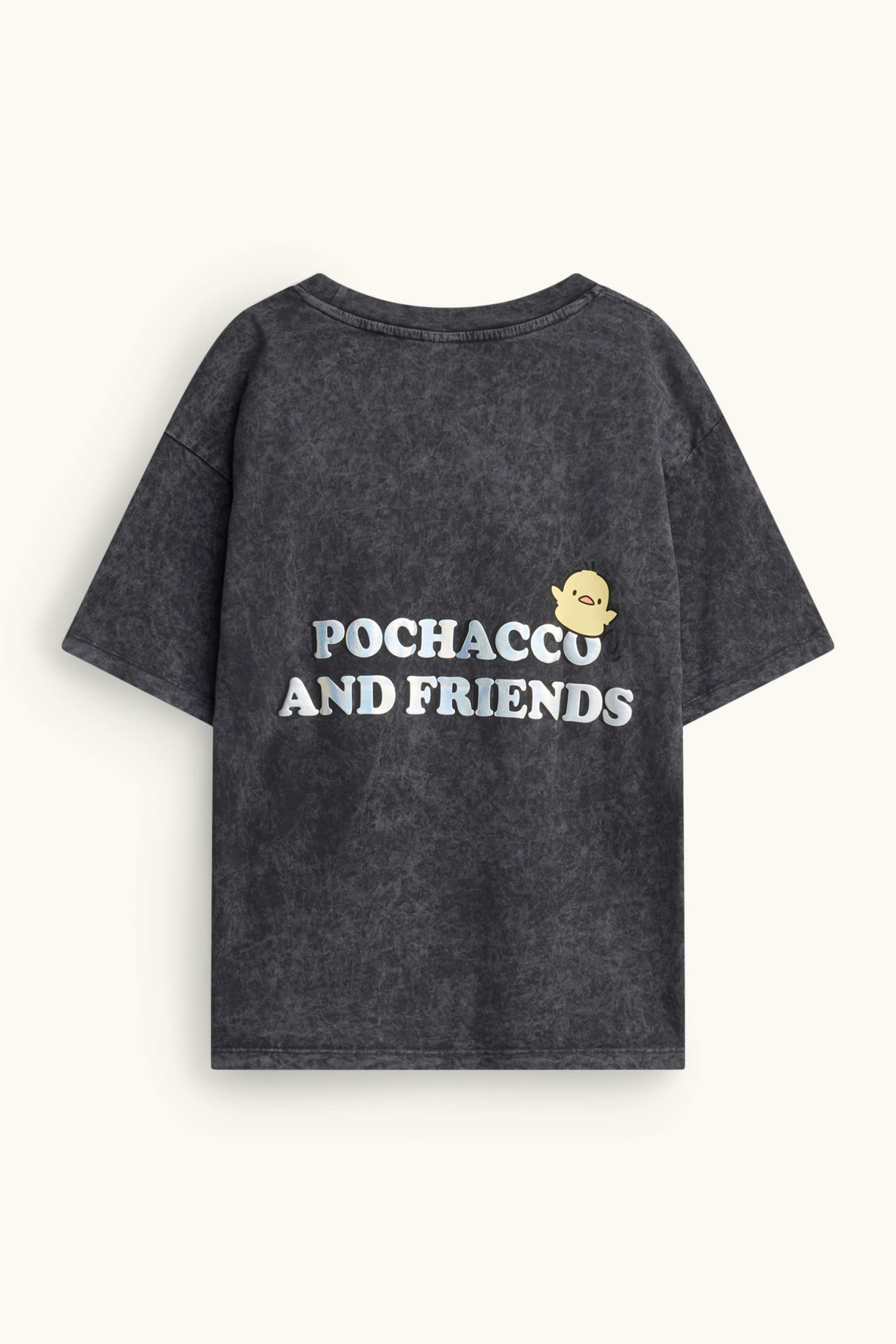Pochacco - short sleeve T-shirt - shiny dark gray
