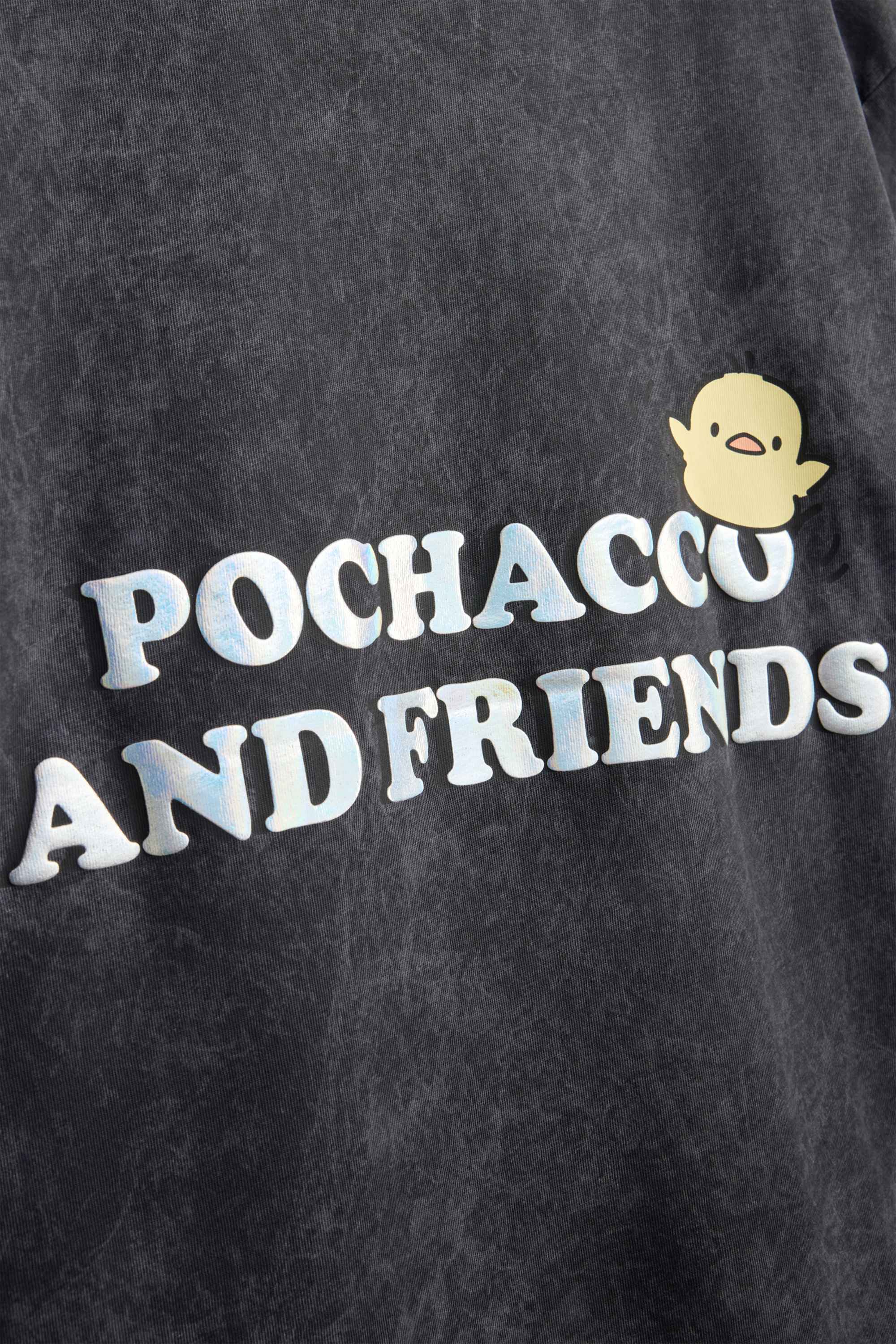 Pochacco - short sleeve T-shirt - shiny dark gray