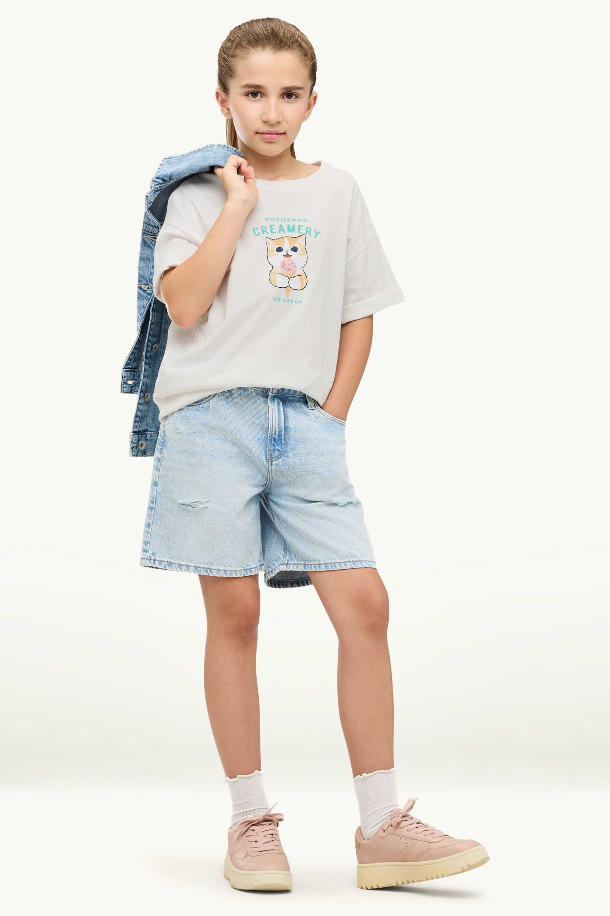 Mofusand - short sleeve T-shirt - oversized white