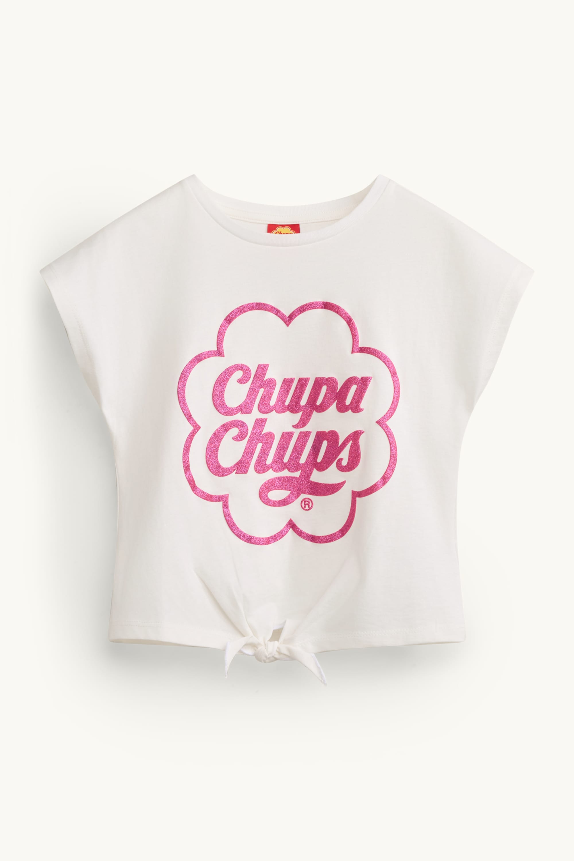 Cupa Chups - short sleeve T-shirt with knot detail - shiny white