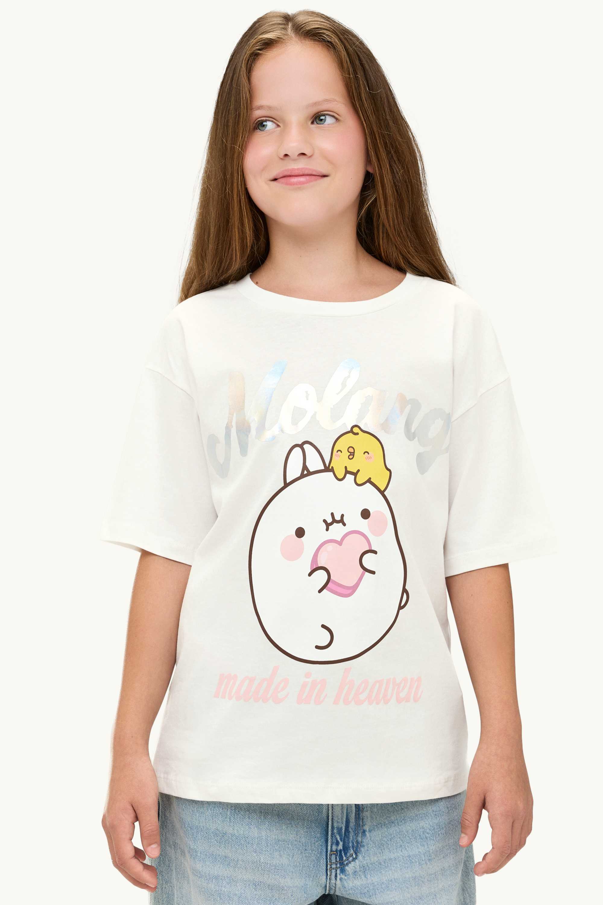 Molang - short sleeve T-shirt - shiny white