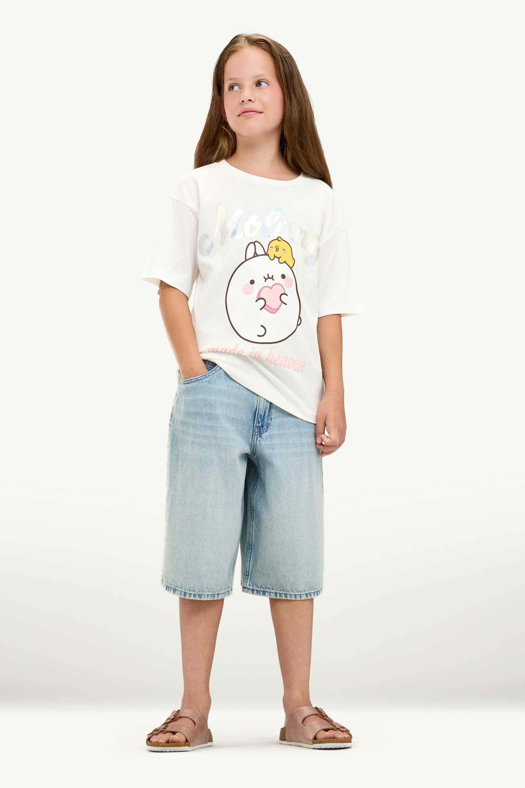 Molang - short sleeve T-shirt - shiny white