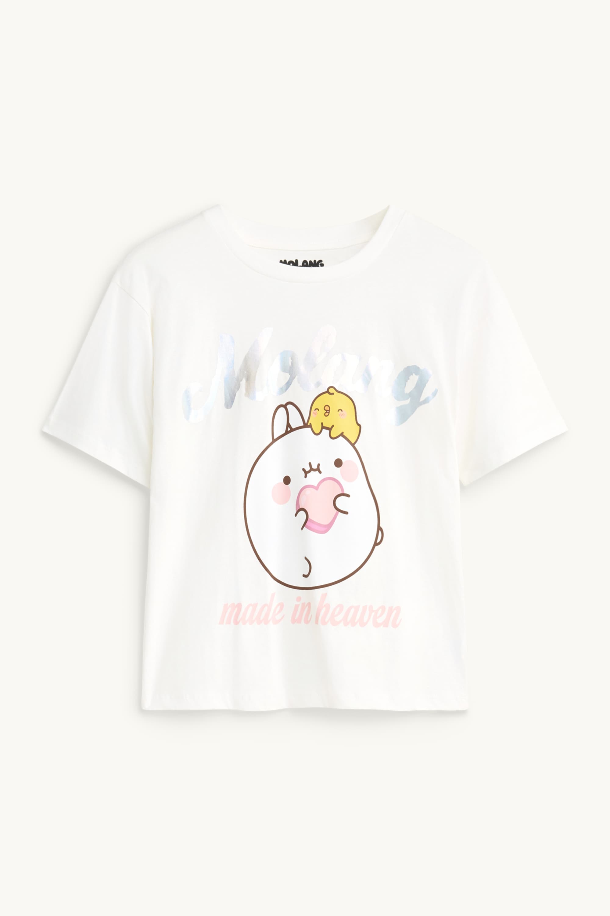 Molang - short sleeve T-shirt - shiny white