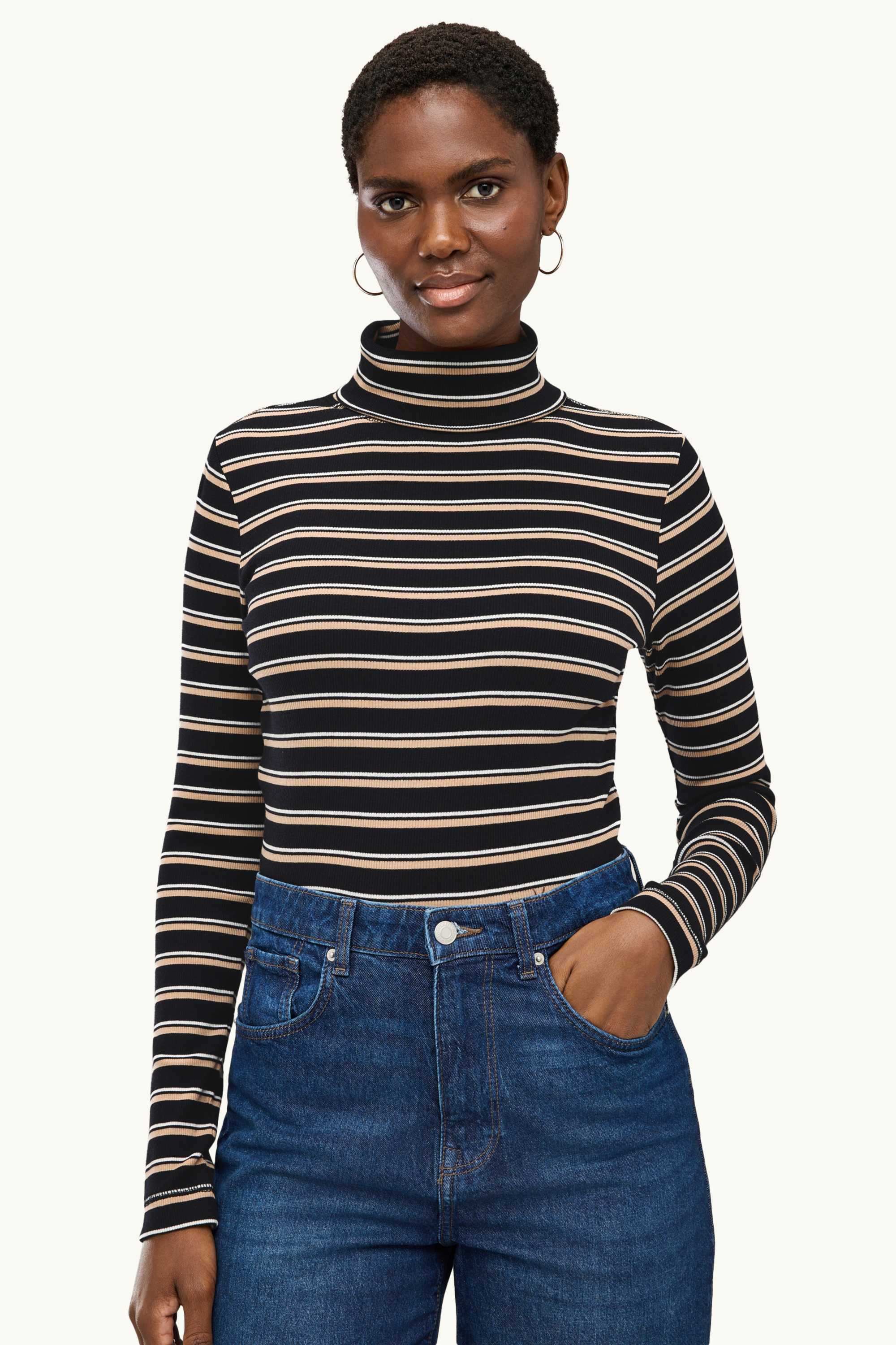 Multipack of 2 - turtleneck top - ribbed black