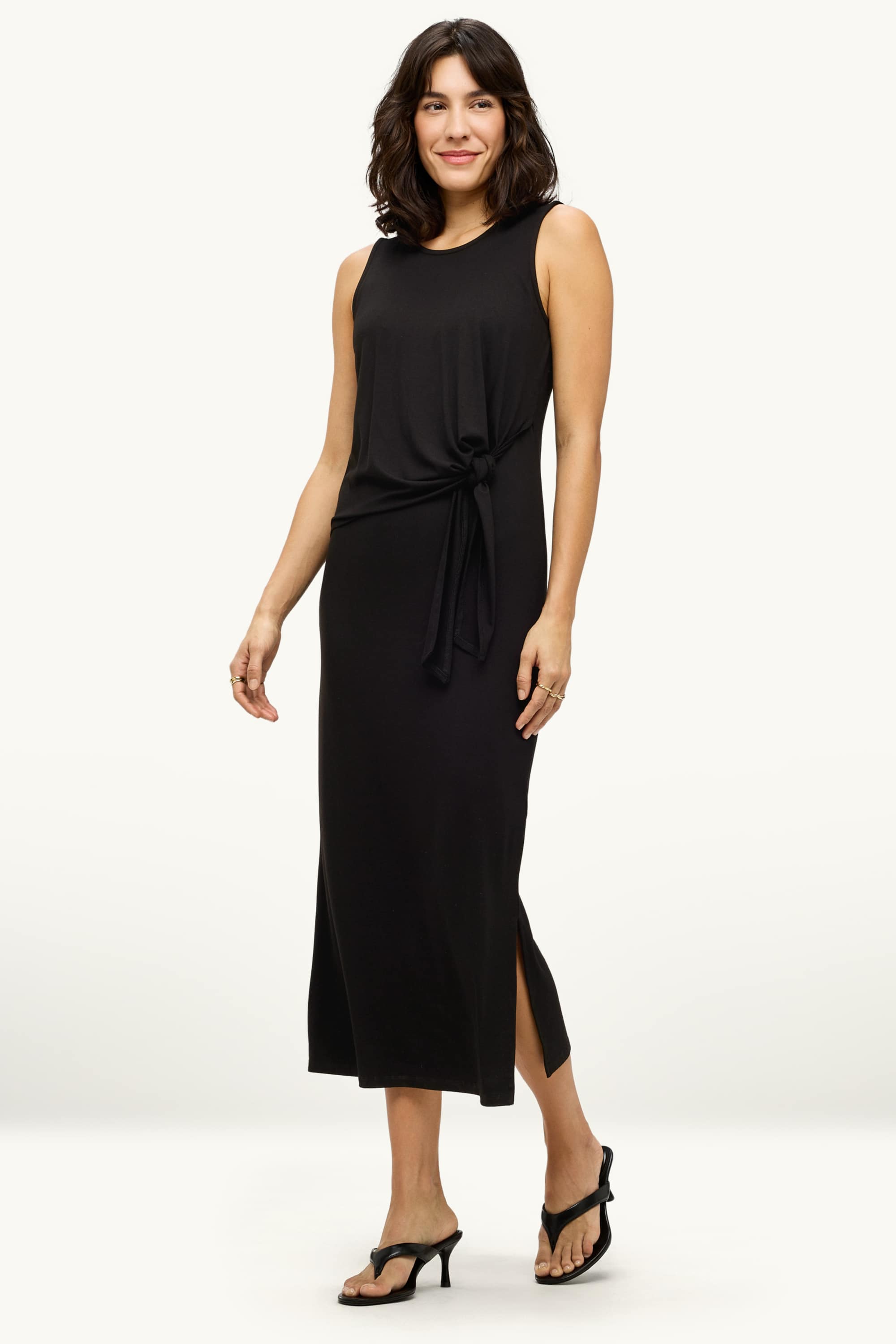 Viscose dress - straight fit black