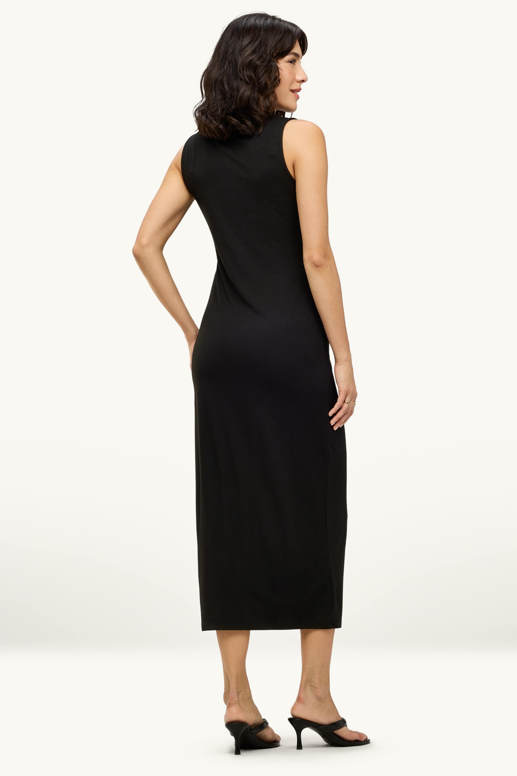 Viscose dress - straight fit black