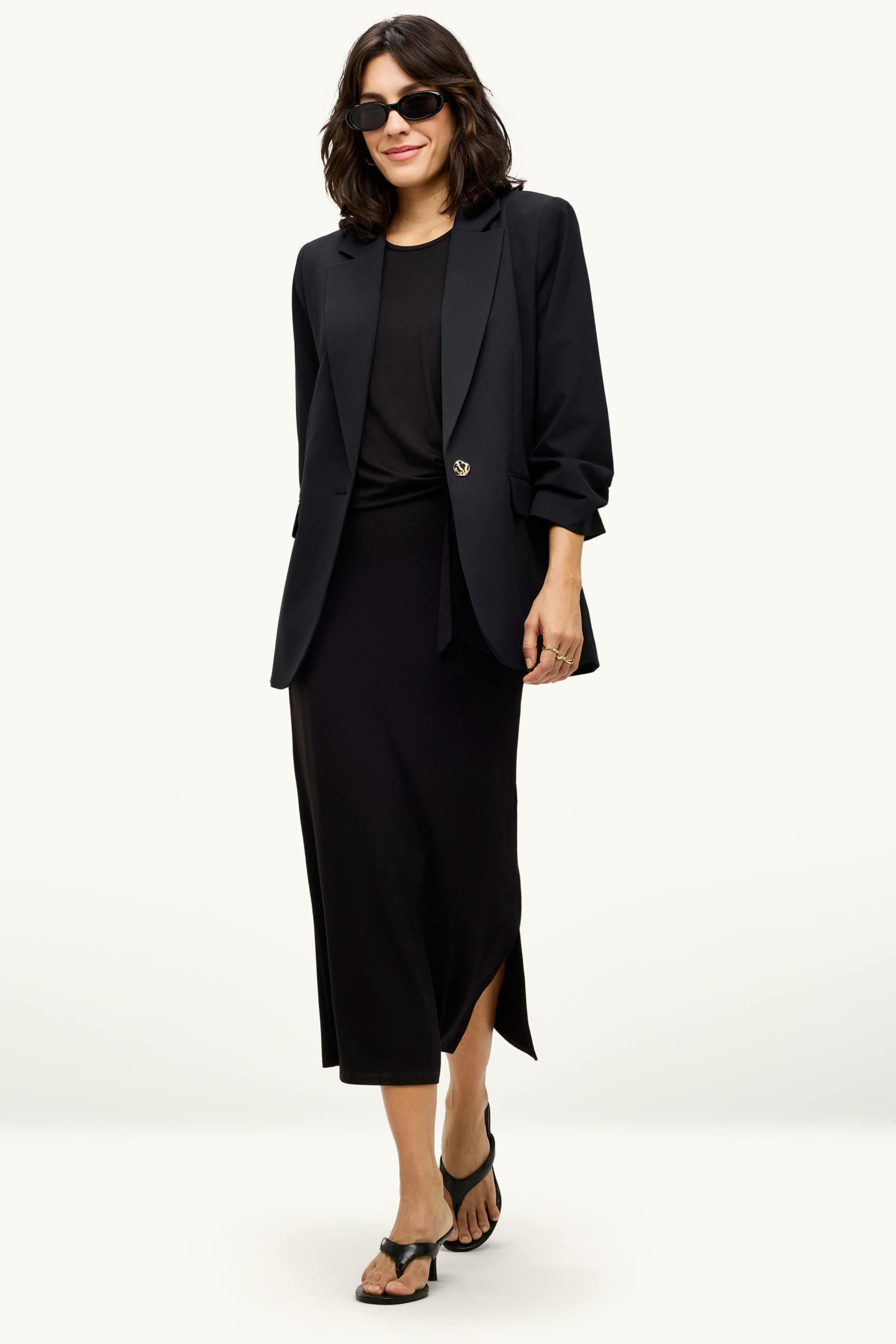 Viscose dress - straight fit black