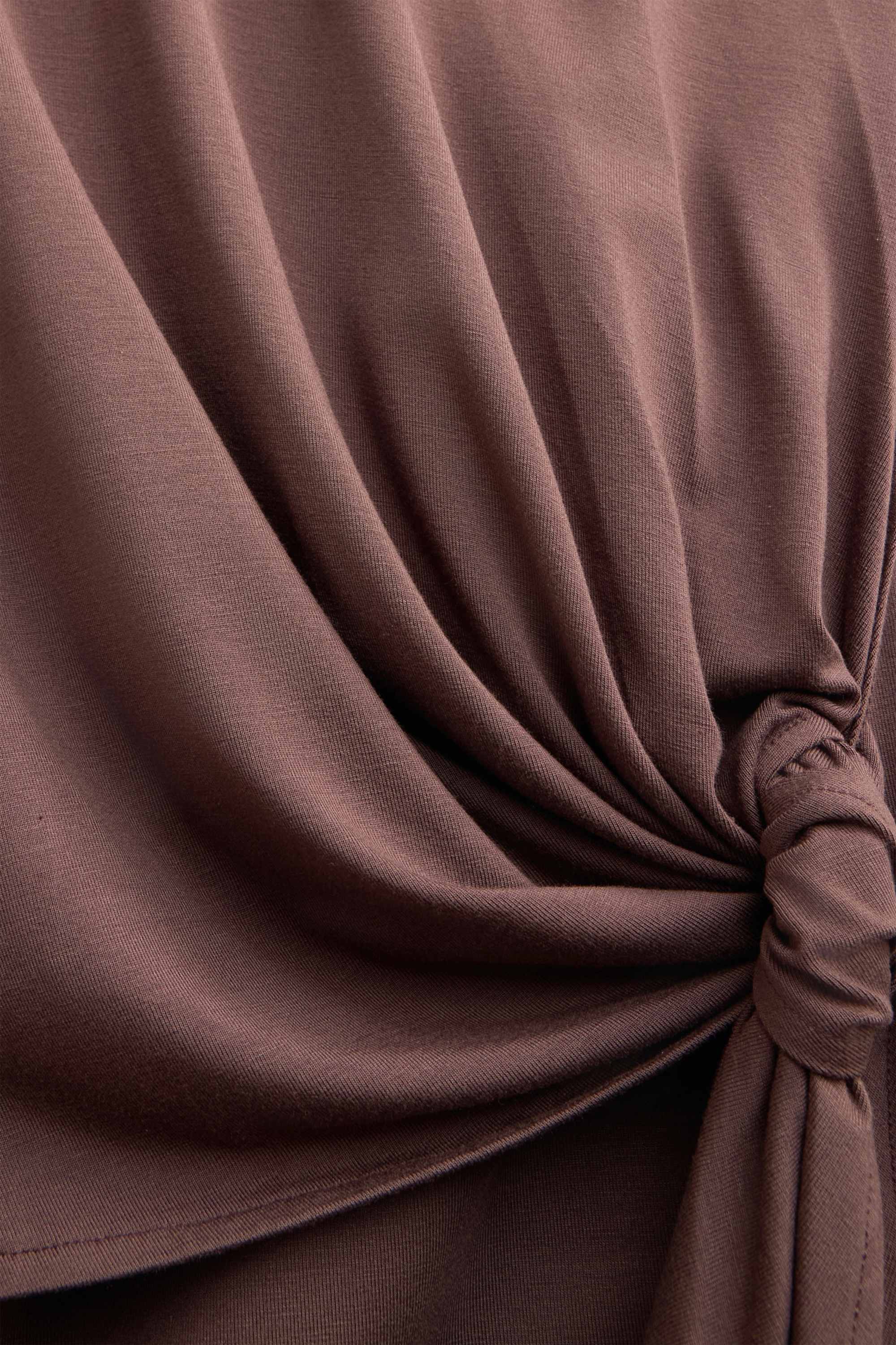 Viscose dress - straight fit brown
