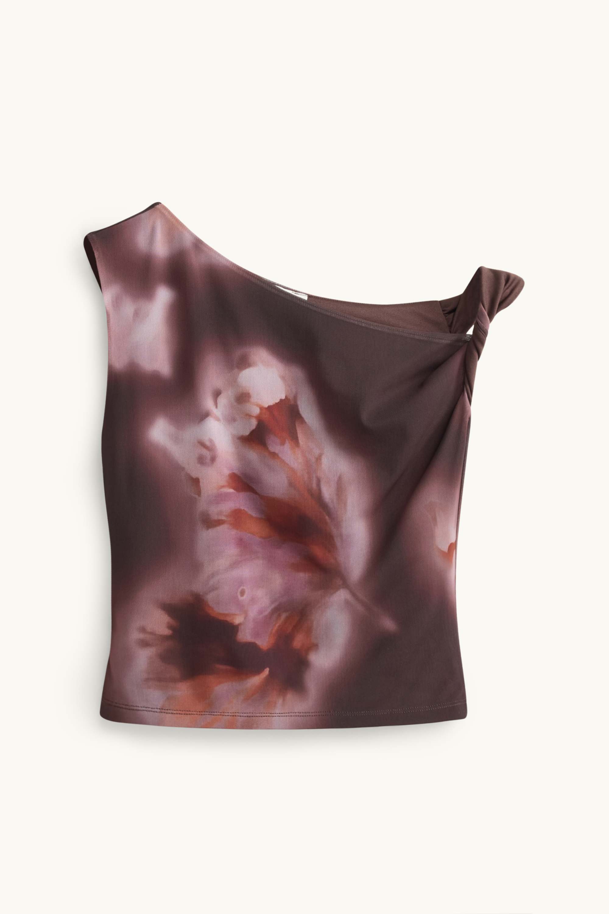 Top - mesh - floral brown