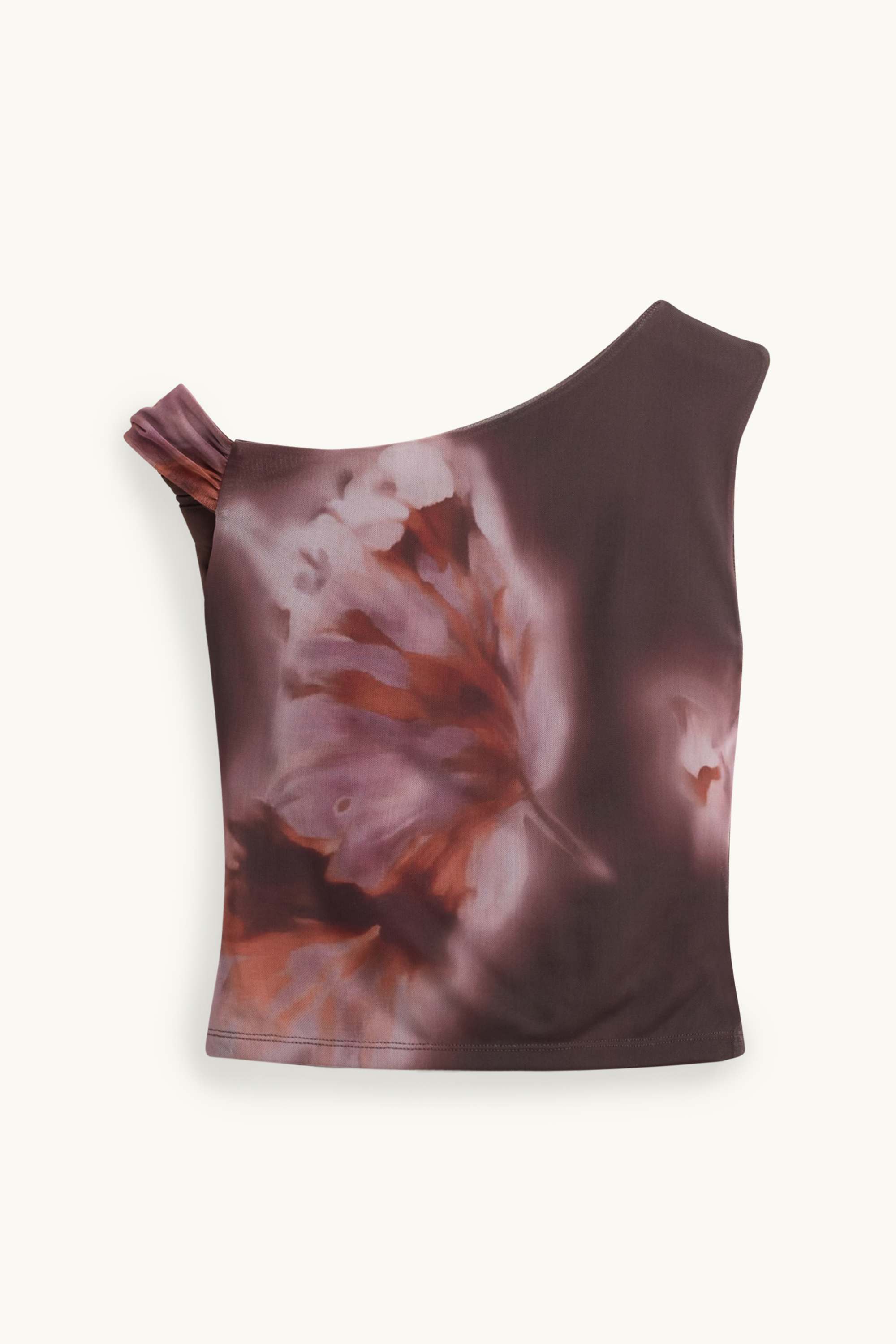 Top - mesh - floral brown