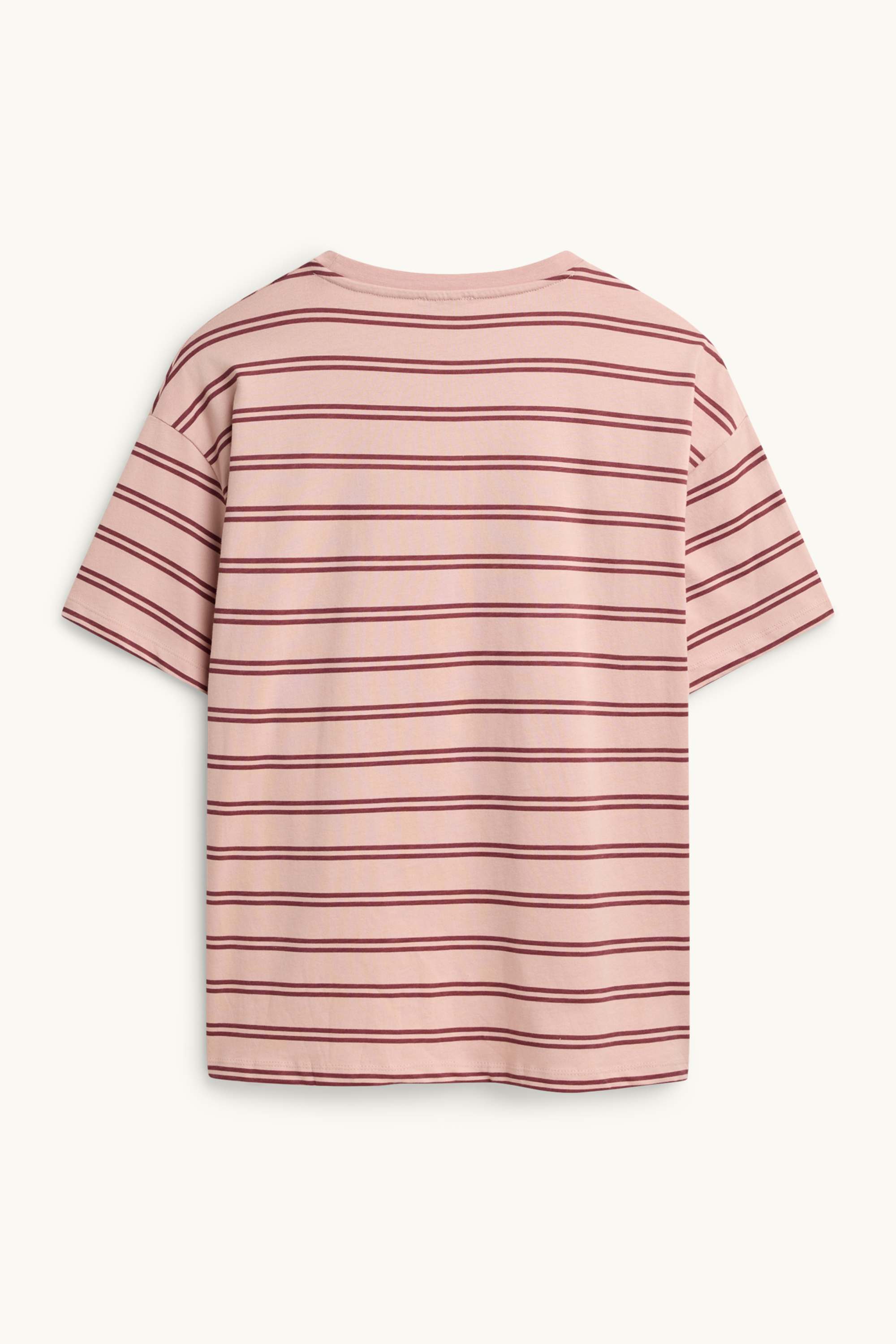 T-shirt - oversized - striped rose / dark red