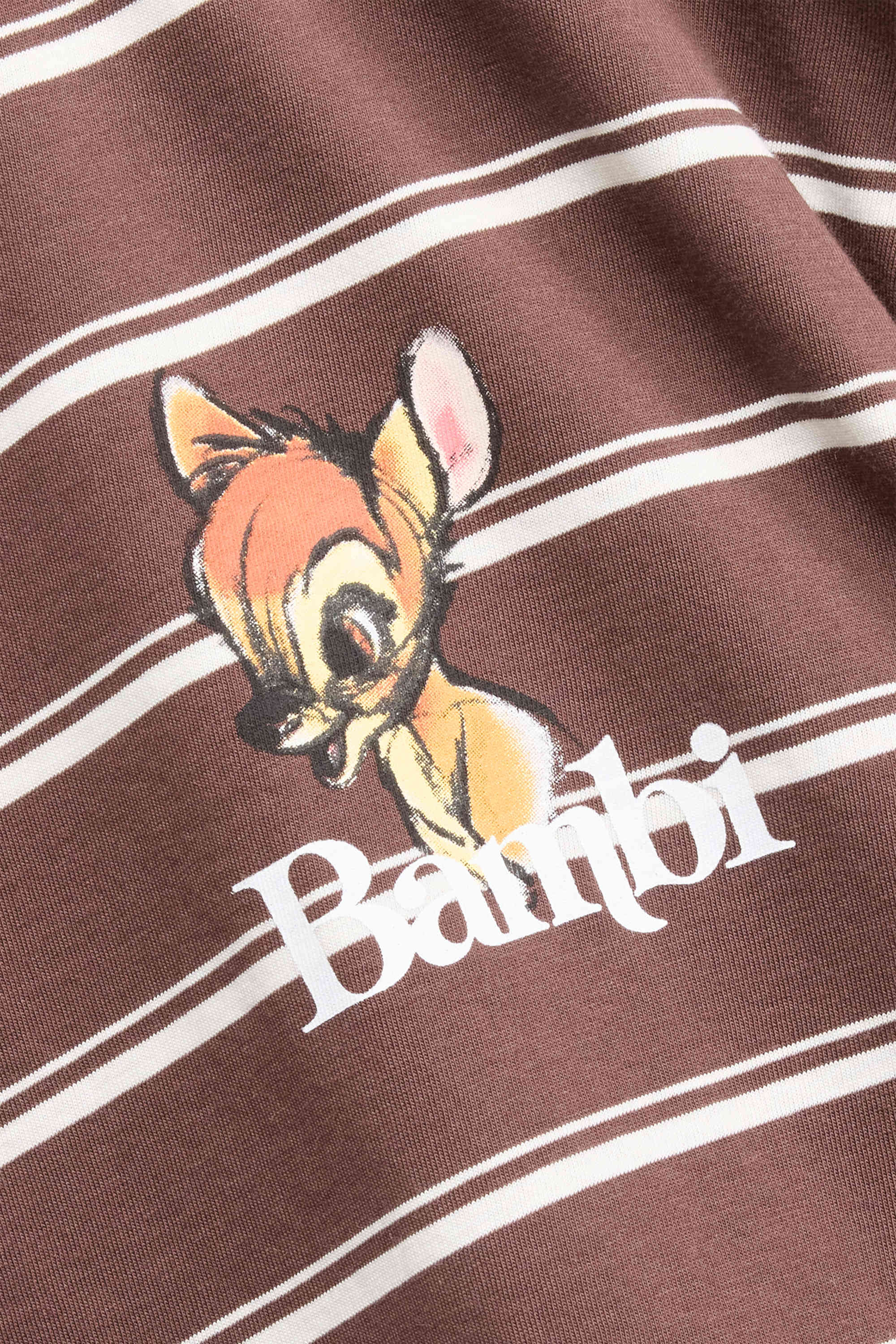 T-shirt - oversized - striped - Bambi brown