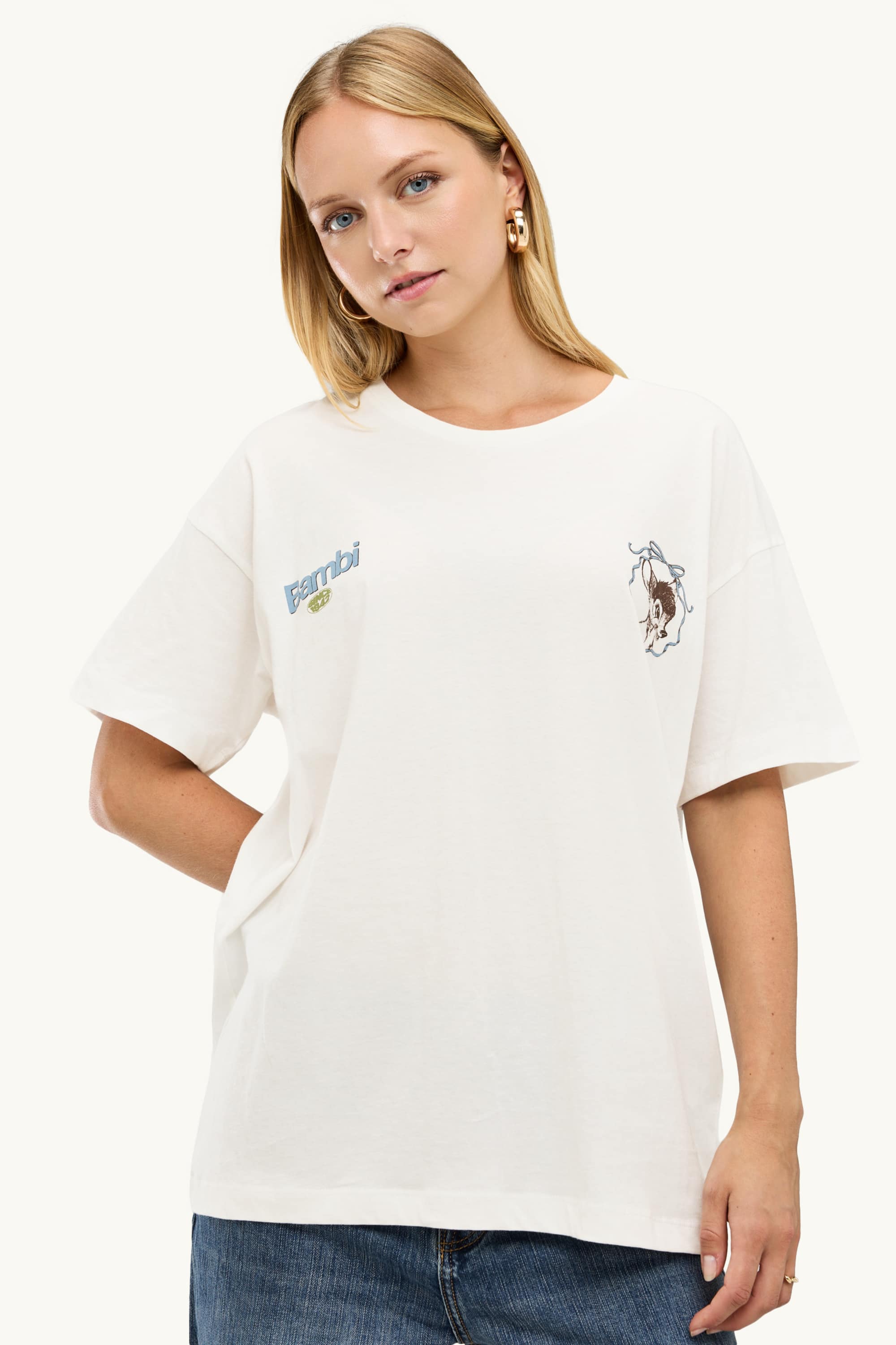 T-shirt - oversized - Bambi white