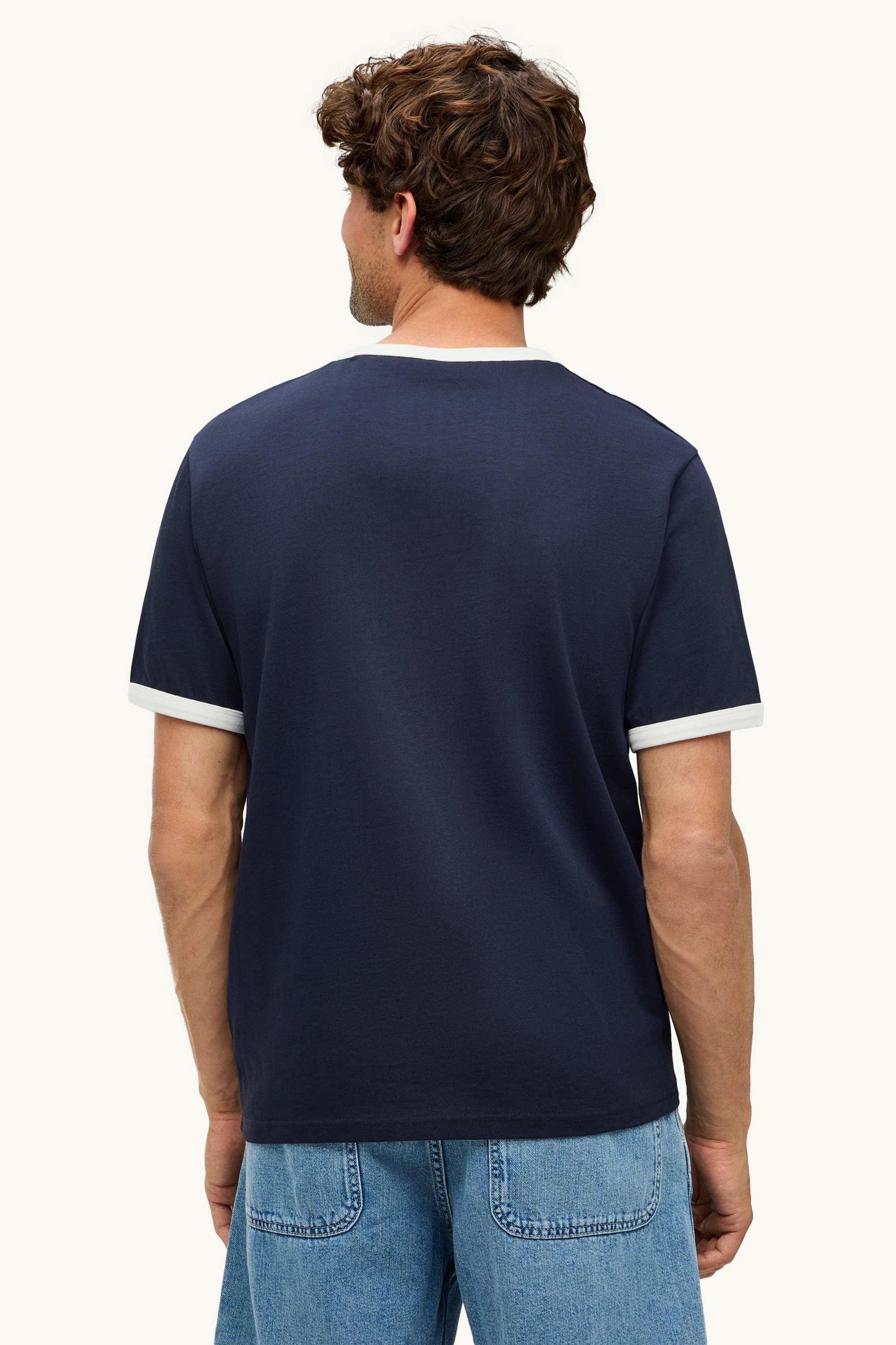 T-shirt - relaxed fit dark blue / white