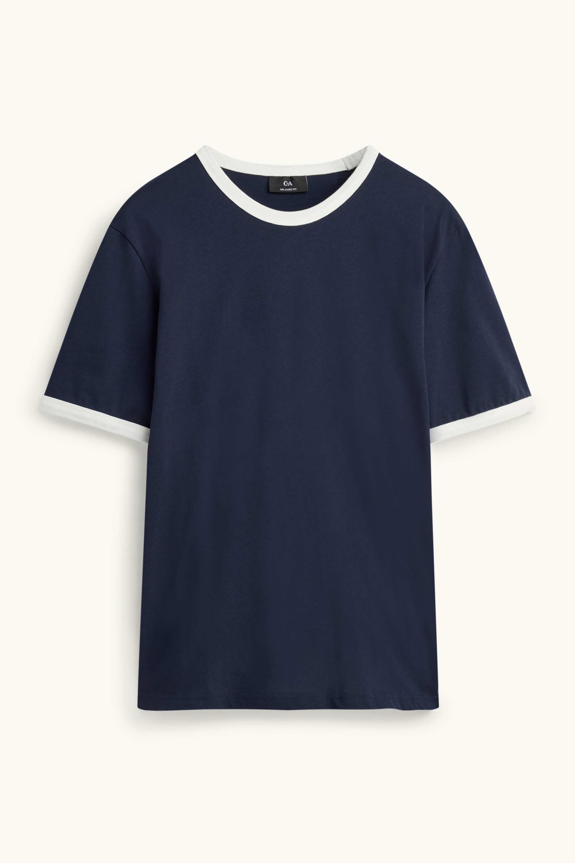 T-shirt - relaxed fit dark blue / white