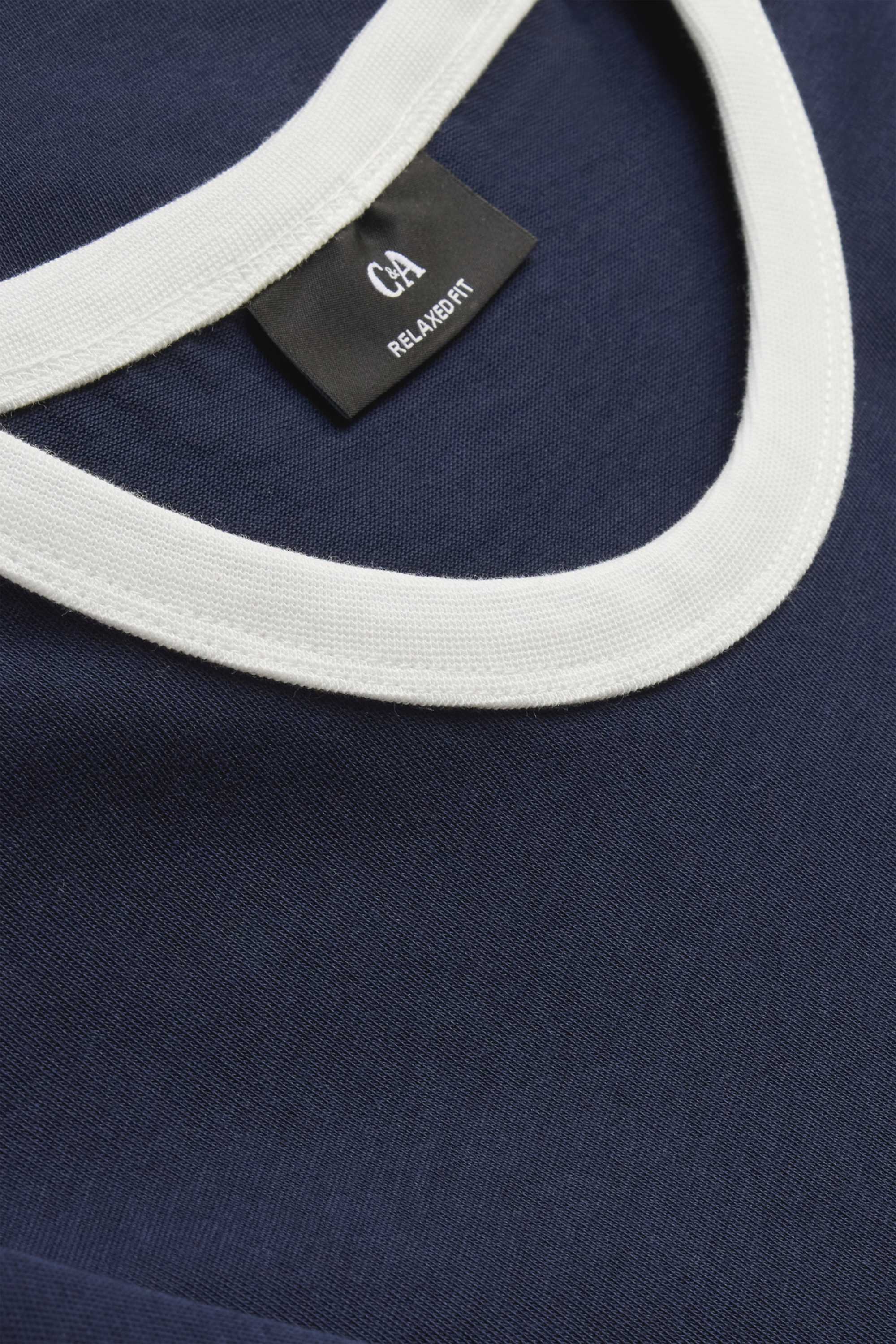 T-shirt - relaxed fit dark blue / white