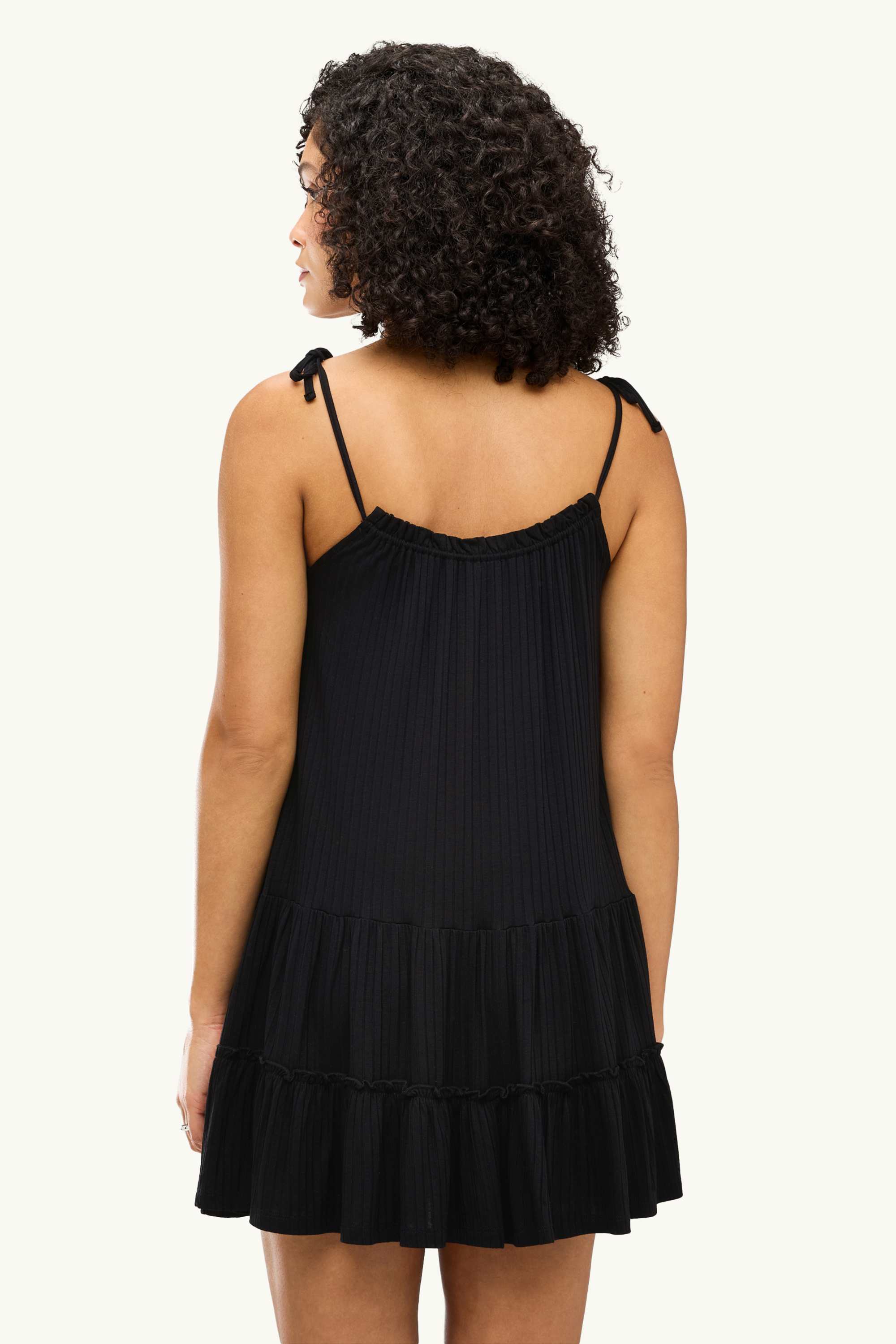 A-line dress - ribbed black