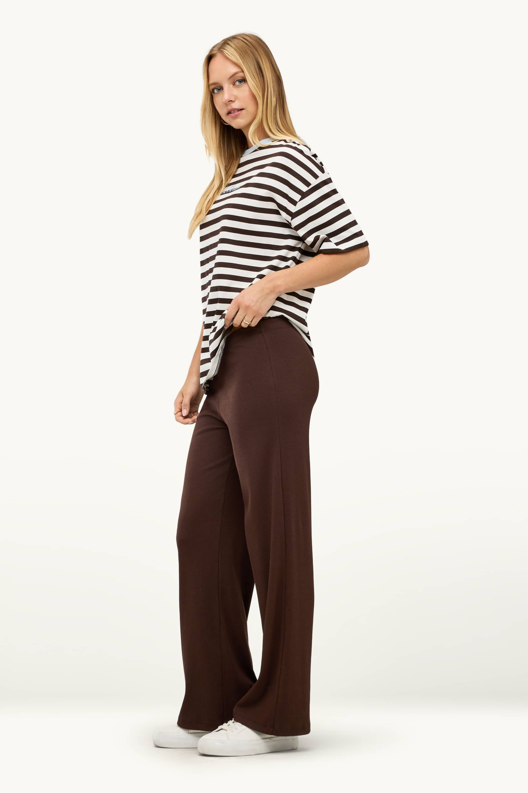 Joggers - ribbed brown