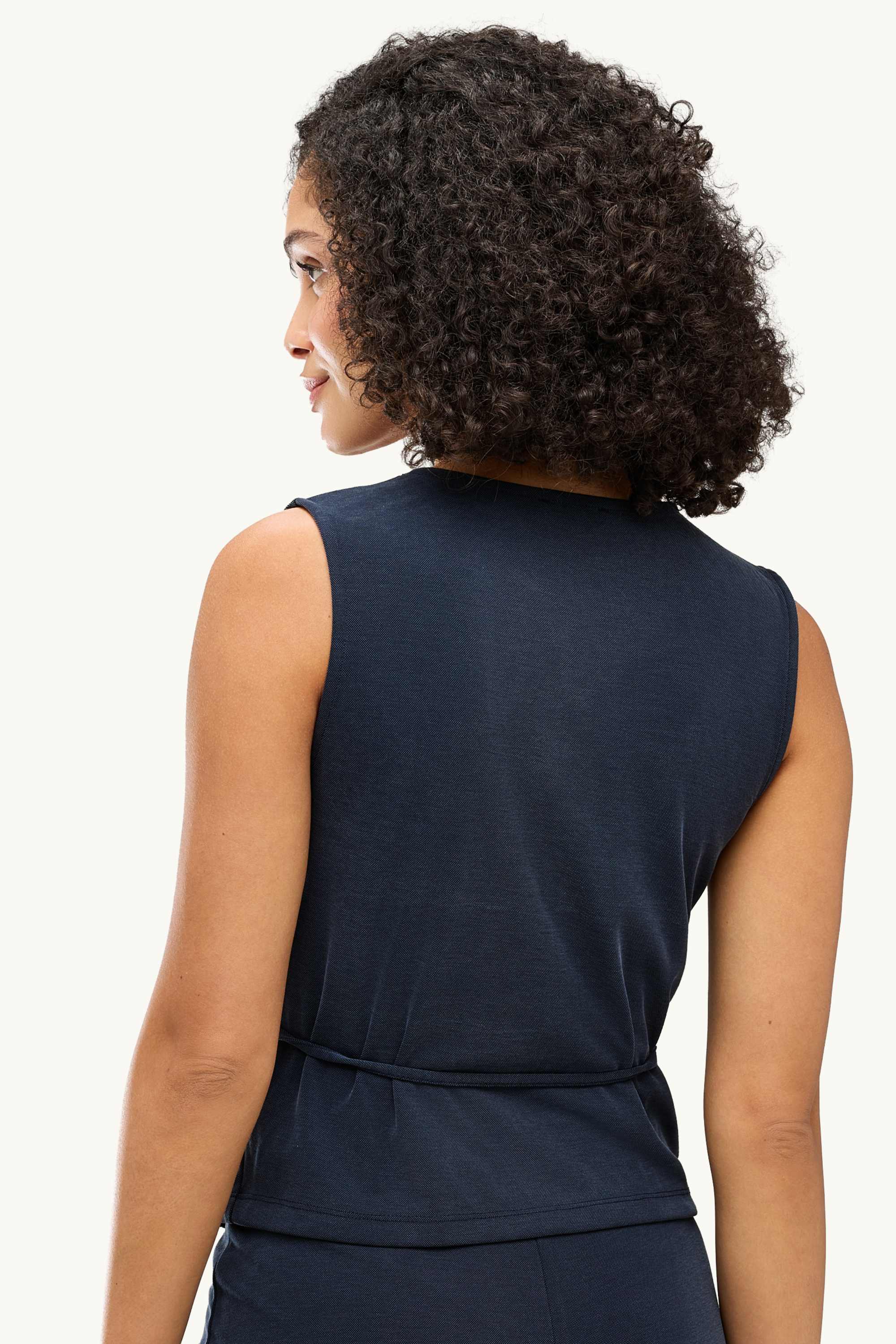 V-neck wrap top dark blue