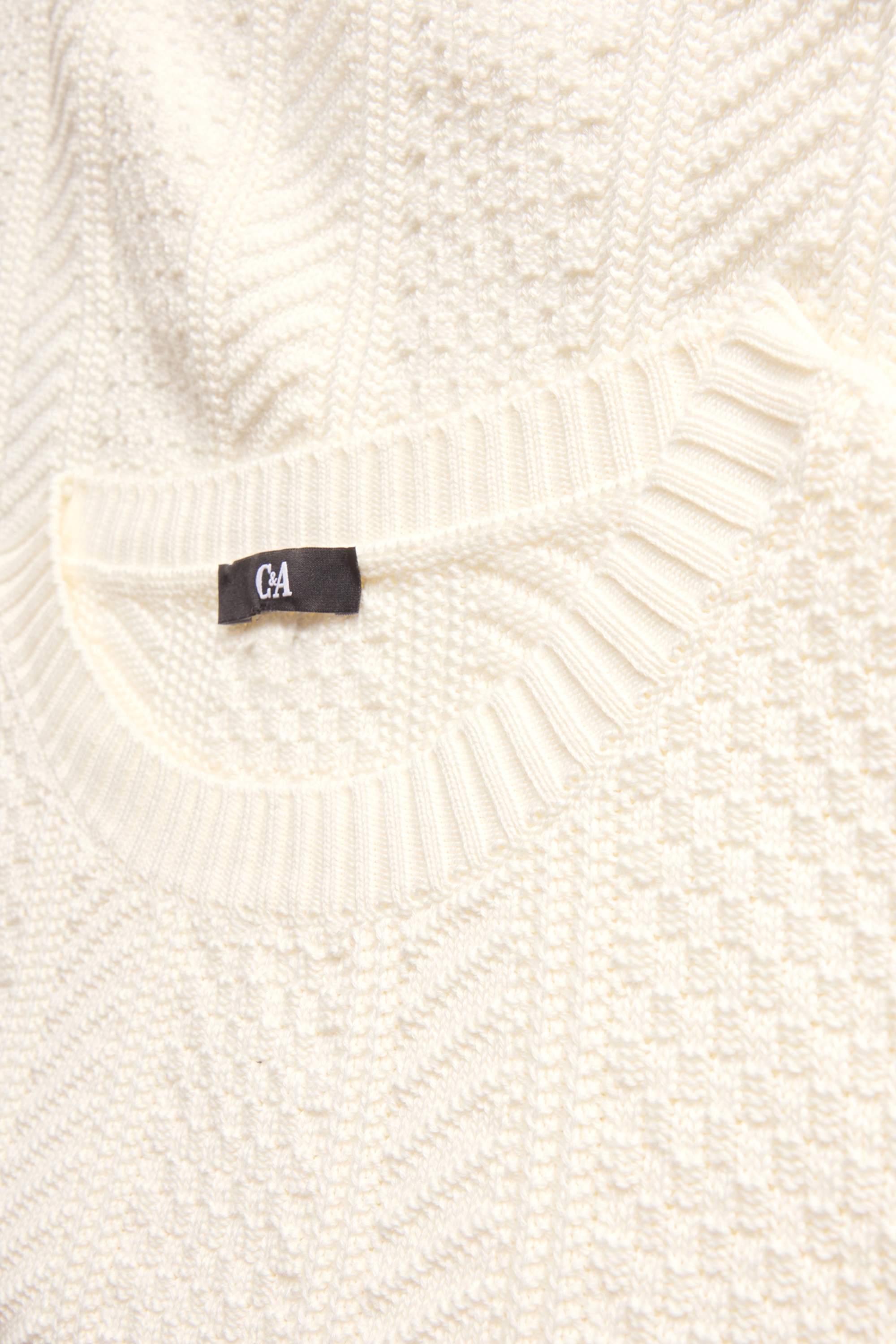 Knitted jumper - short sleeve - textured cremewhite