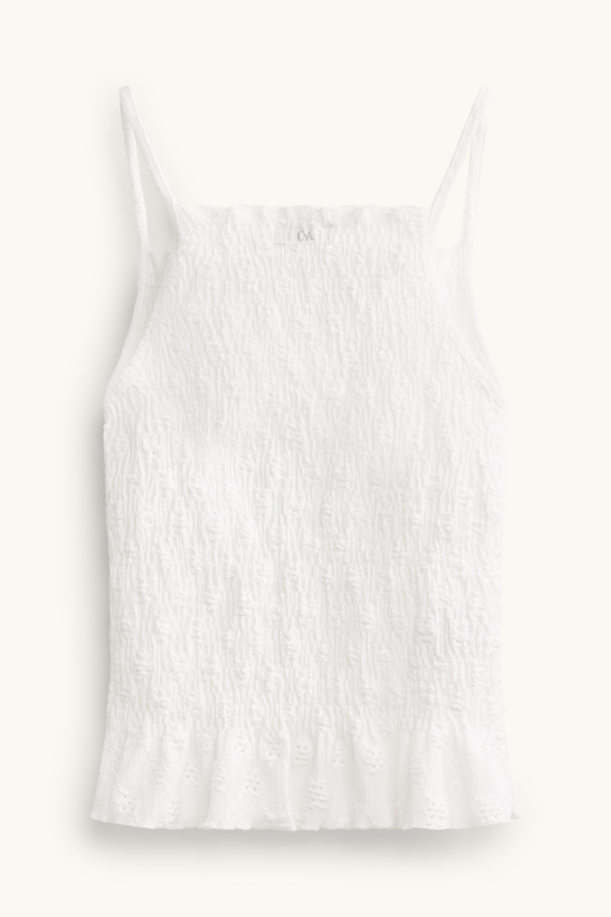 Top - smocked - broderie anglaise white