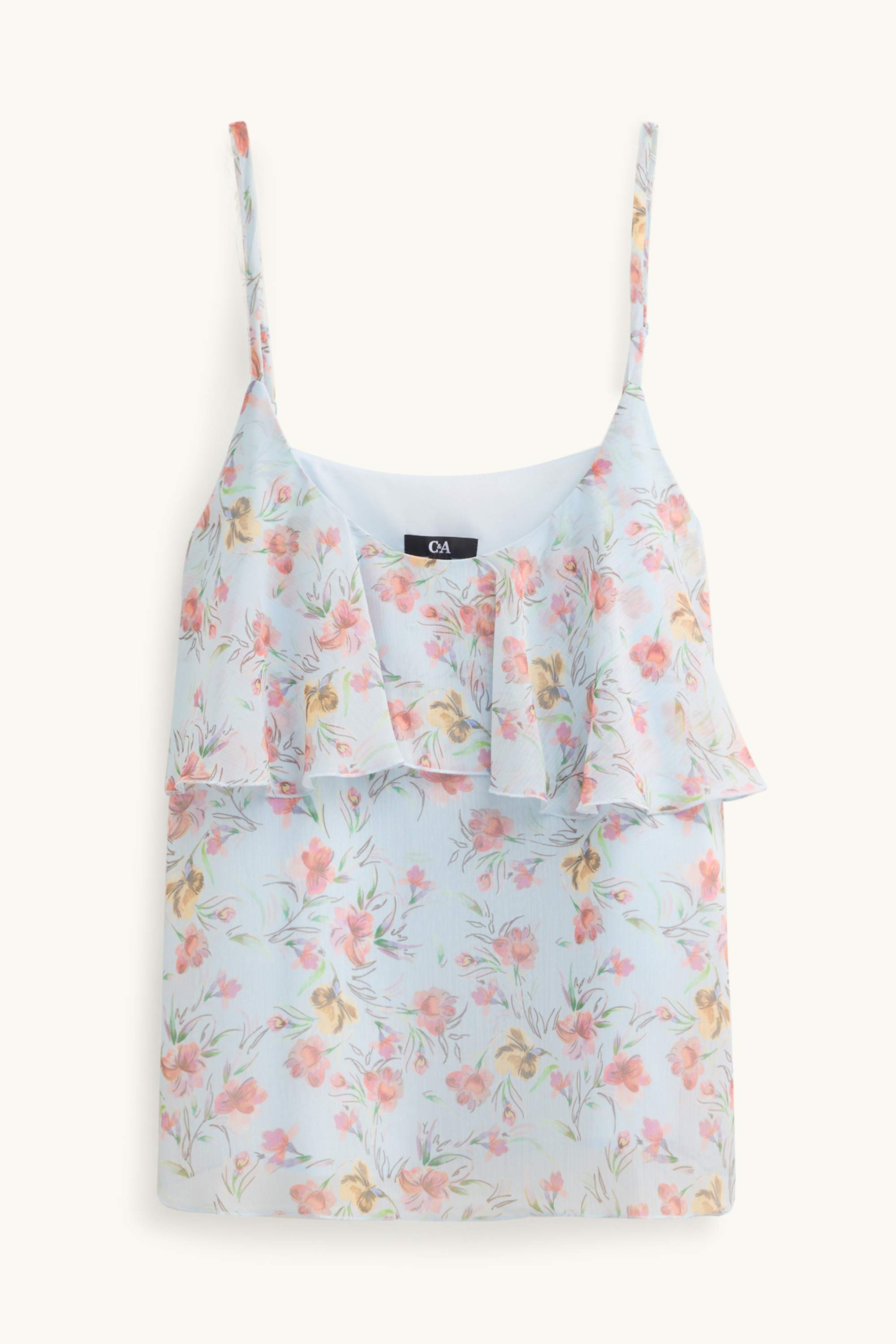Chiffon blouse top - floral light blue