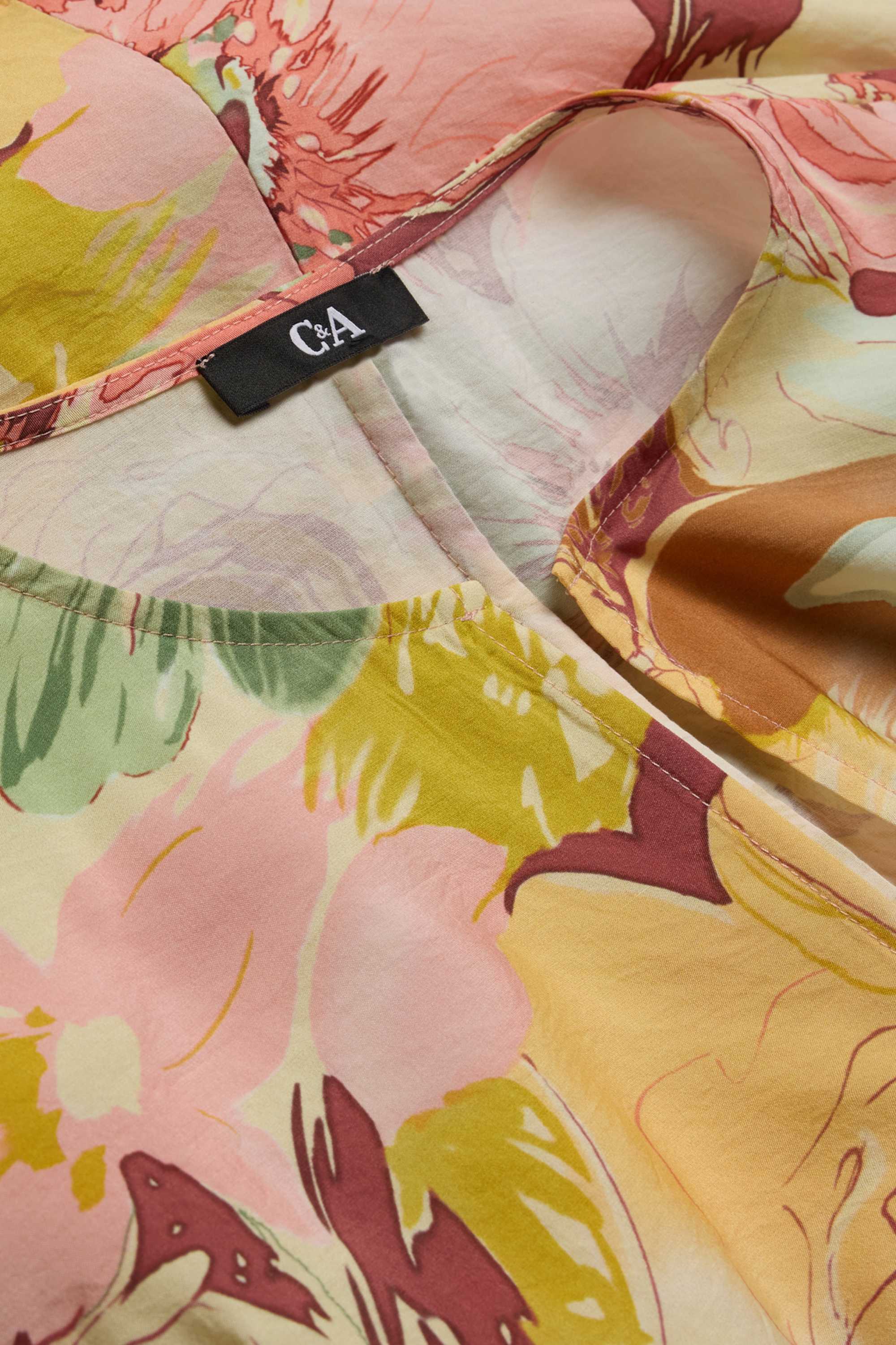 V-neck blouse - floral rose