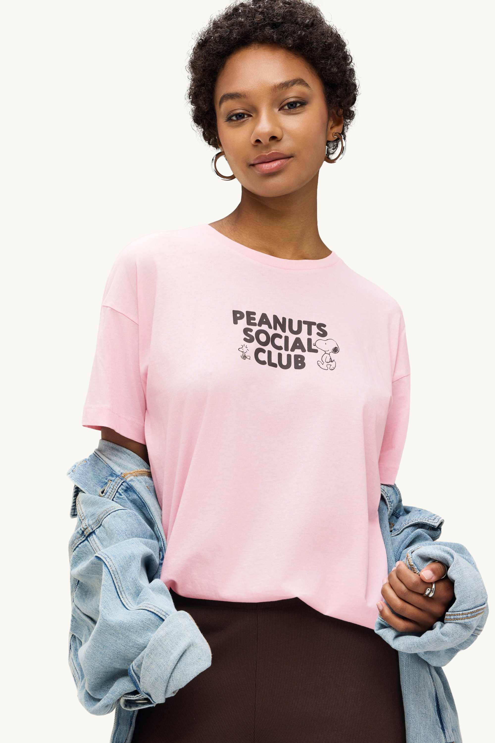 T-shirt - oversized - Peanuts light rose