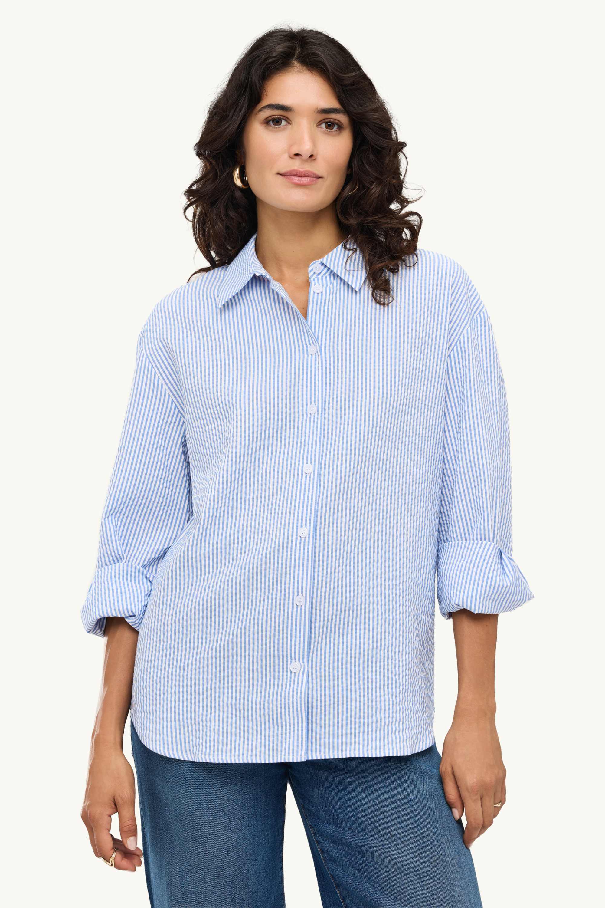 Shirt blouse - striped blue / white