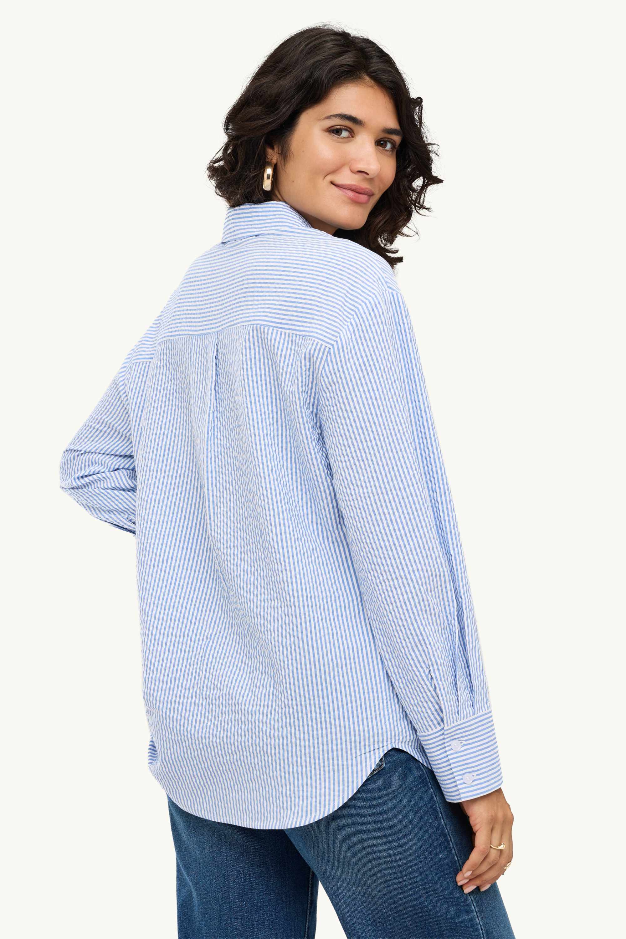 Shirt blouse - striped blue / white