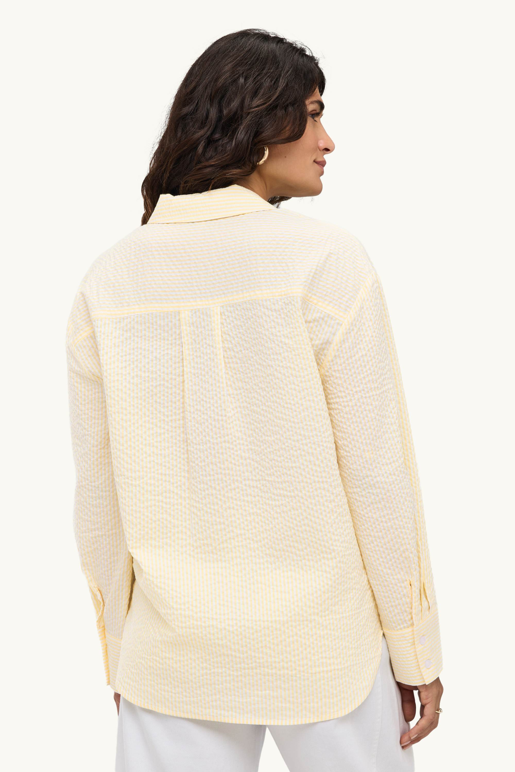 Shirt blouse - striped white / yellow