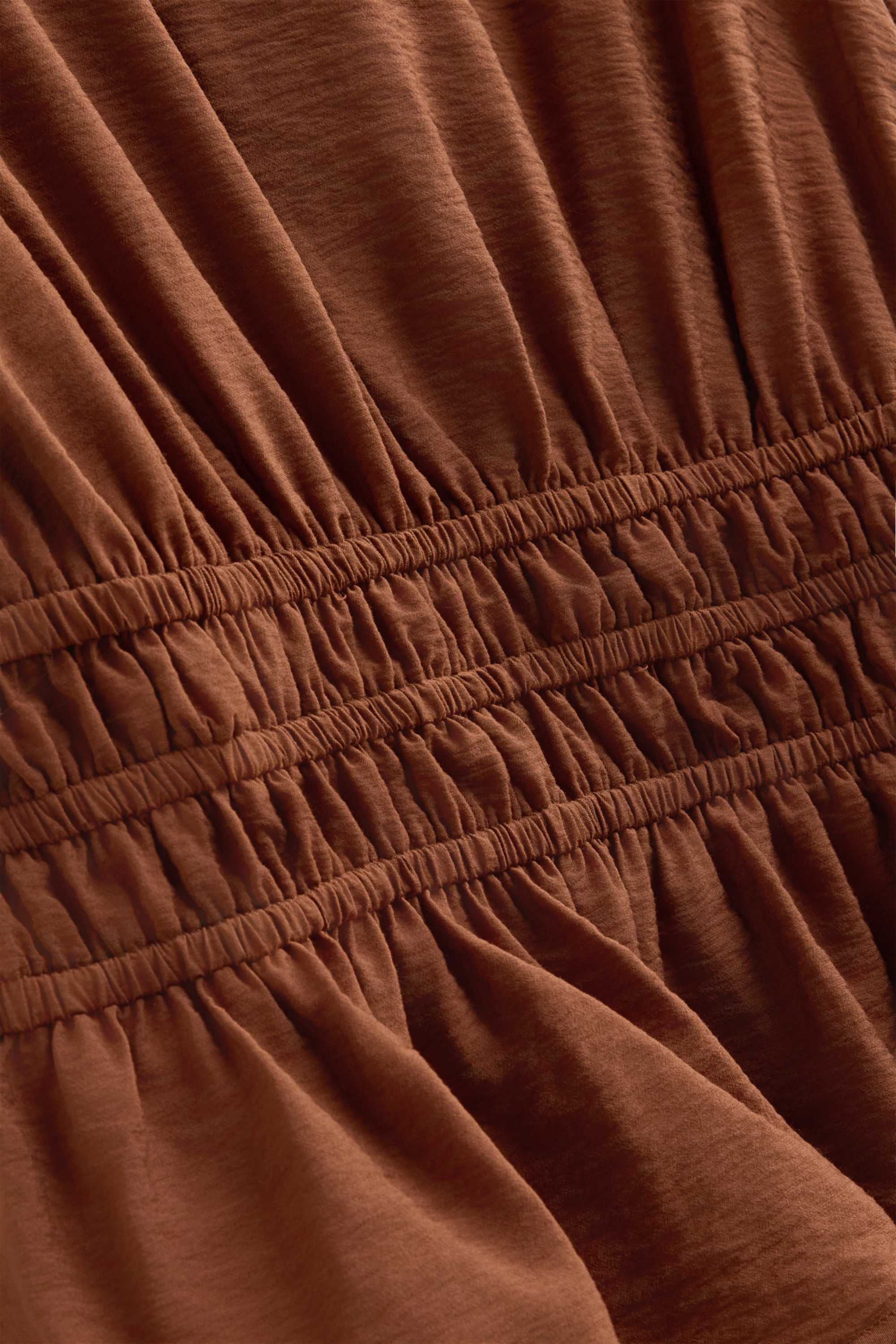 Blouse top - smocked rust